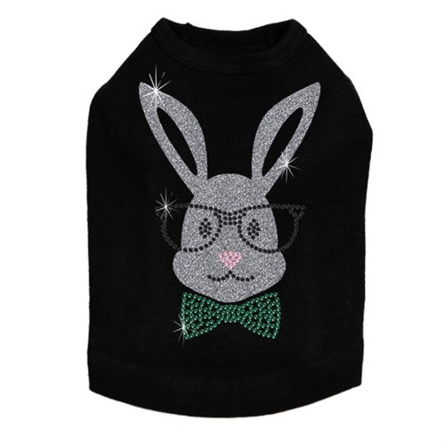 White Bunny with Glasses and Bow Tie Dog Tank Top - Cute Pet Costume for Small Dogs - Perfect for Easter, Halloween & Photo Shoots