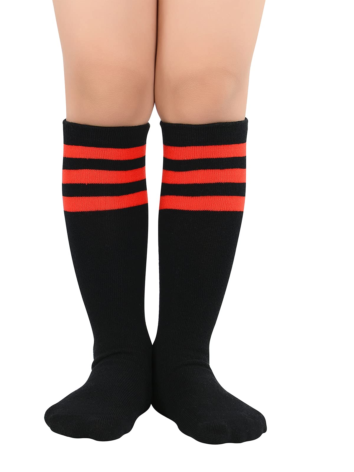 Century Star Kids Knee High Soccer Socks - Cotton Sports Tube Socks for Boys & Girls - Perfect for Soccer Games, School Uniforms & Athletic Activities