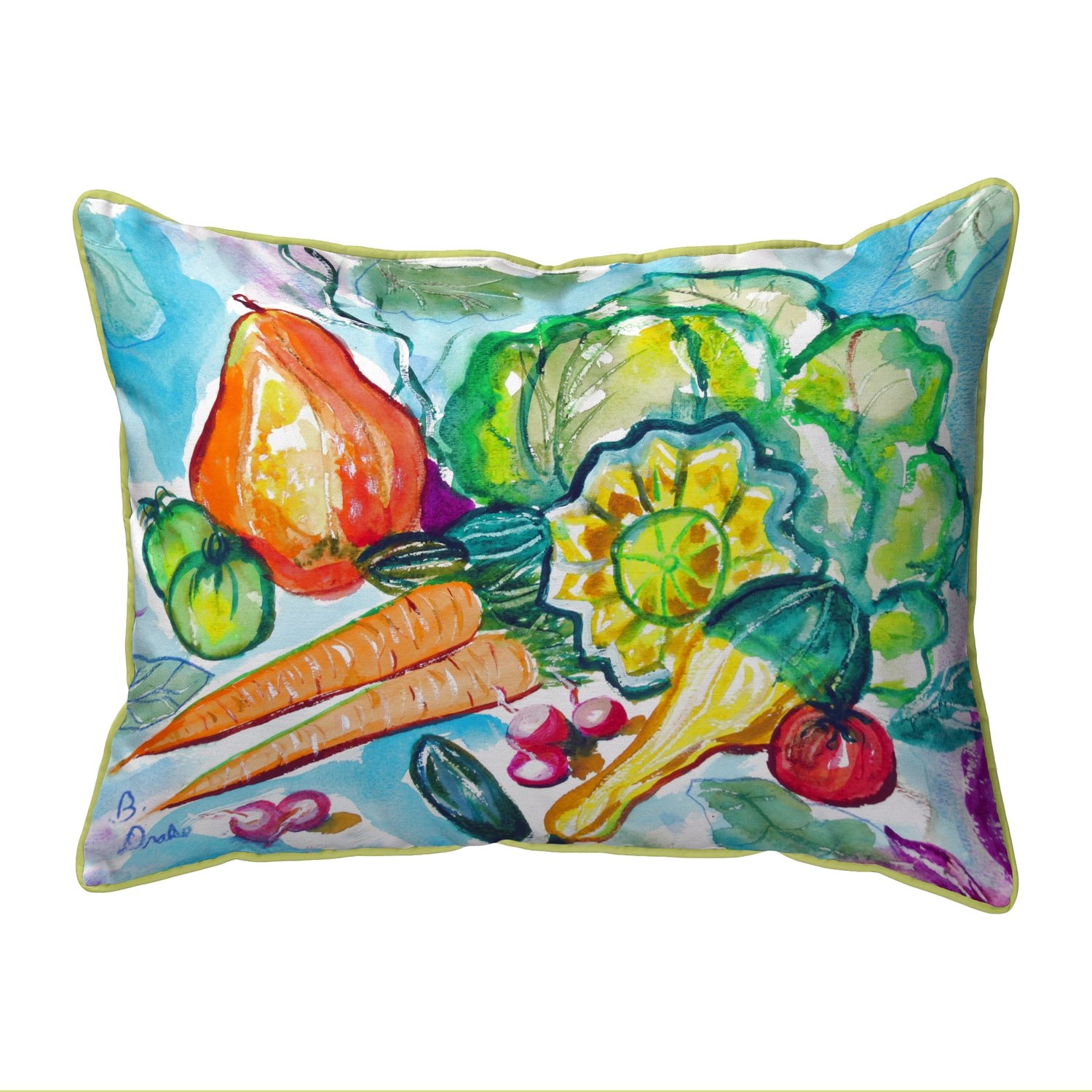 Betsy Drake Still Life Large Indoor/Outdoor Decorative Pillow 16x20 - Perfect for Sofa, Patio & Home Decor