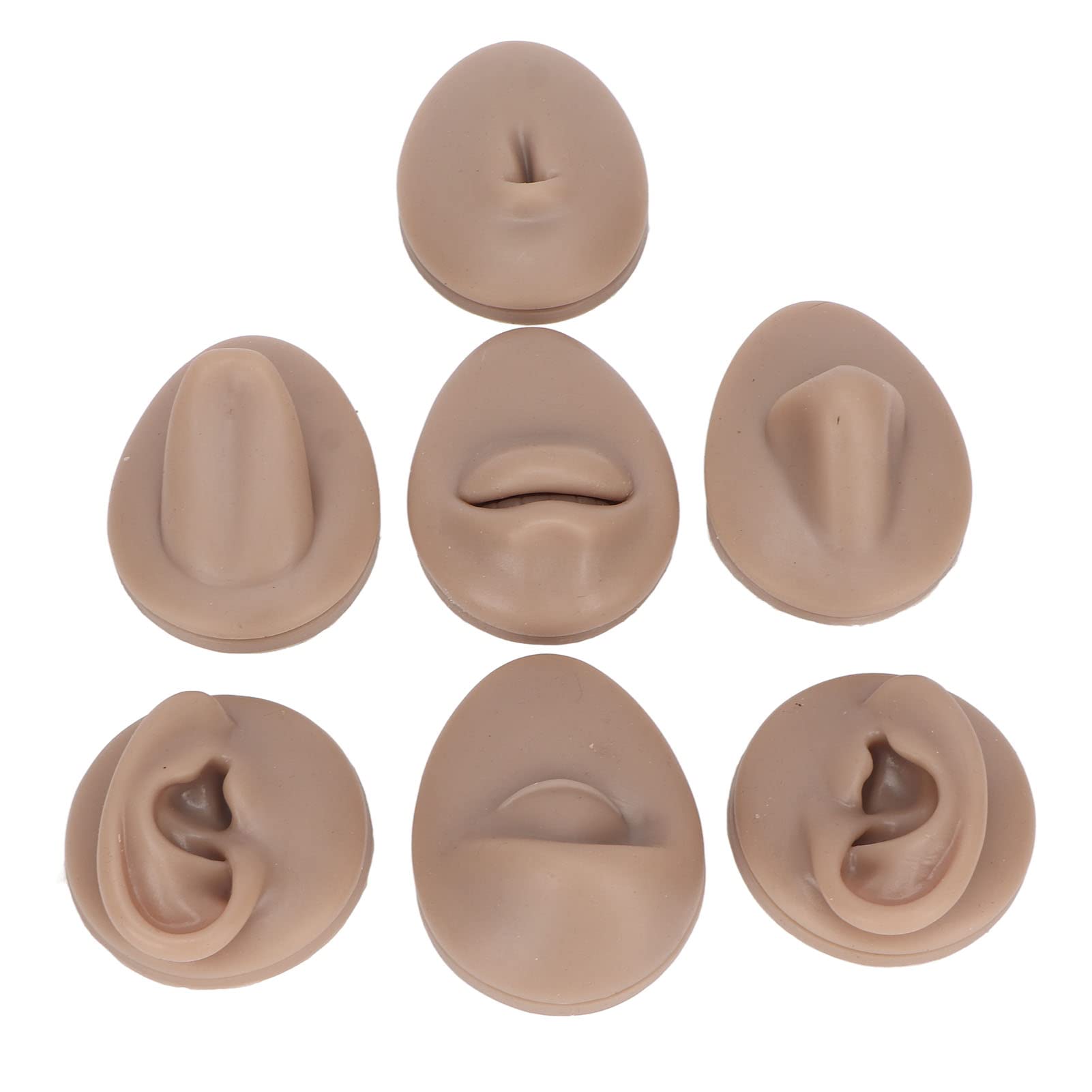 Professional Dark Skin Silicone Anatomy Model - Realistic Ear, Eye, Nose, Mouth, Tongue & Belly Button for Medical Training, Acupuncture Practice & Massage Therapy - Ideal for Students, Professionals & Classroom Demonstrations