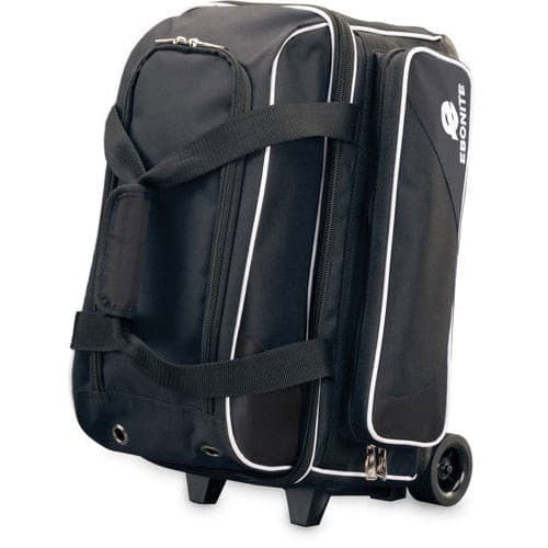 Premium Ebonite Transport Double Roller Bowling Bag - Durable Black Bowling Ball Carrier for League Play & Tournaments | Perfect for Travel & Storage