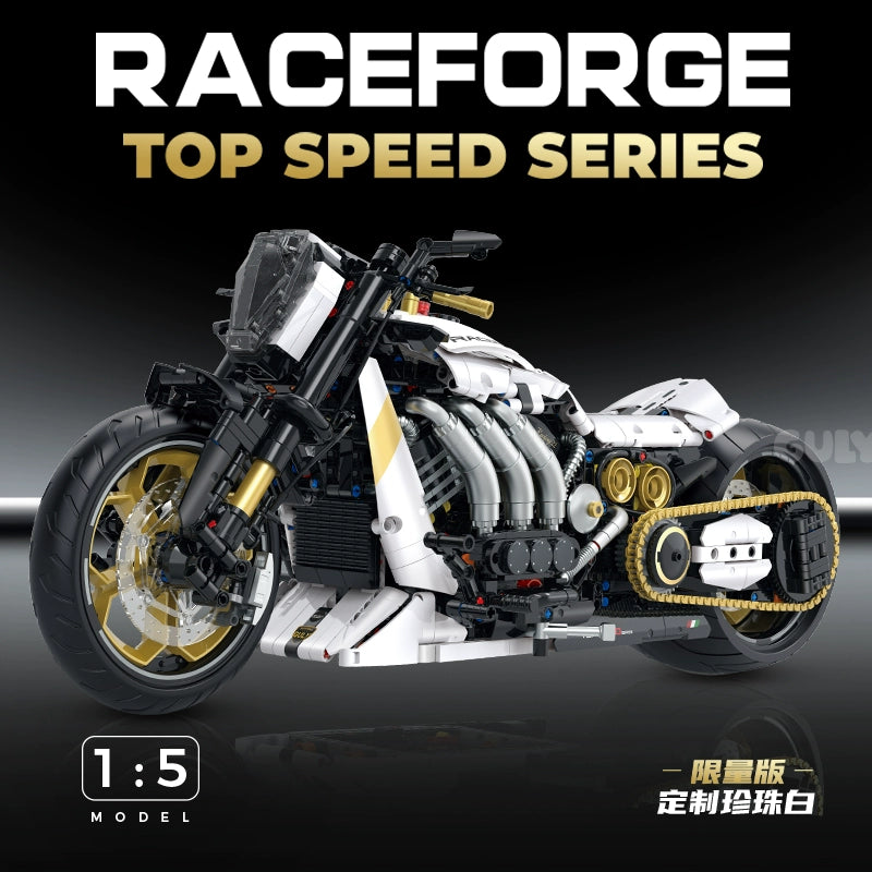 2000 pcs GULY 60522 Raceforge Top Speed 1:5 Scale Motorcycle Toy - High Performance RC Bike for Racing, Stunt Shows & Off-Road Adventures