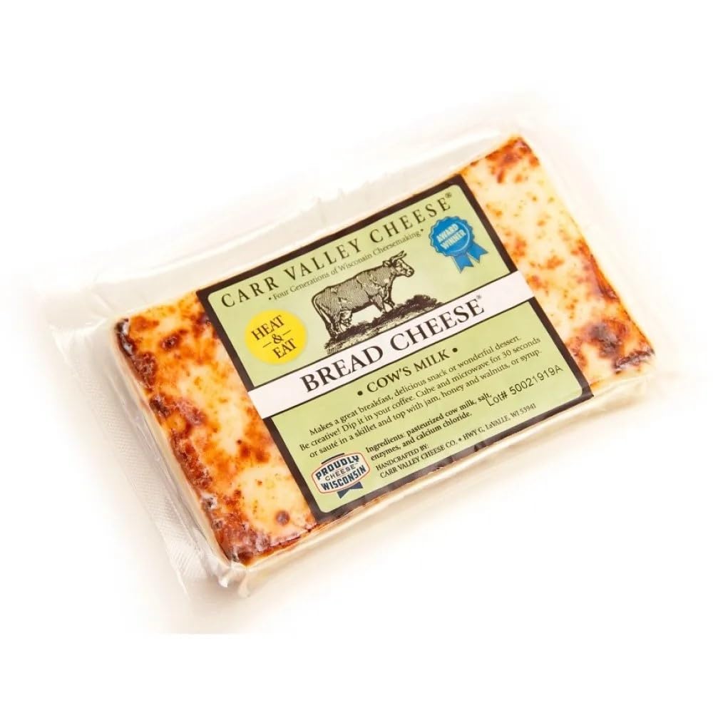 Carr Valley Bread Cheese - 10 oz (Pack of 14) | Wisconsin Artisan Cheese | Perfect for Grilling, Snacking & Charcuterie Boards