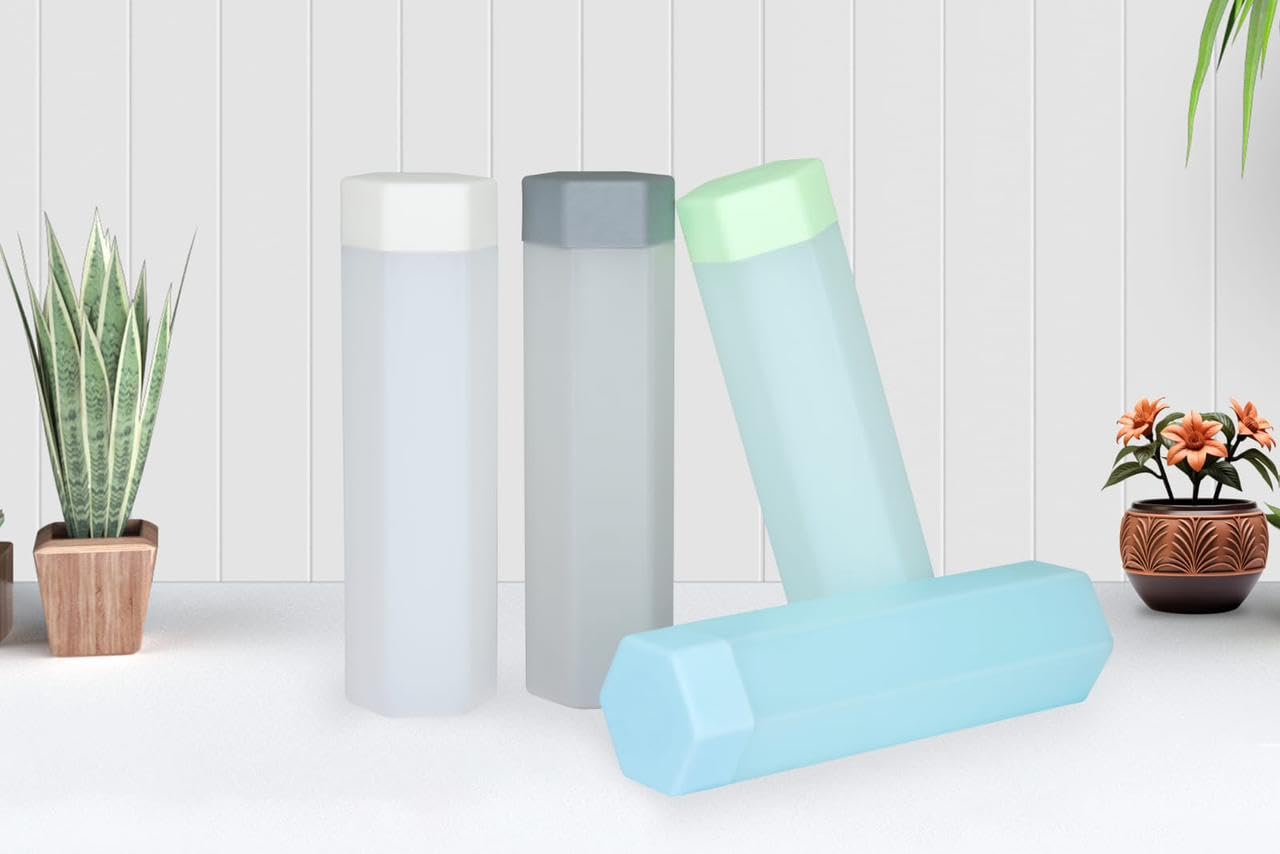 ECODEX 100% Food Grade BPA-Free Plastic Water Bottle - 900ml Square Fridge Storage Container with Soft Touch Finish (6-Pack) - Perfect for Juice, Iced Tea, Meal Prep & Office Hydration