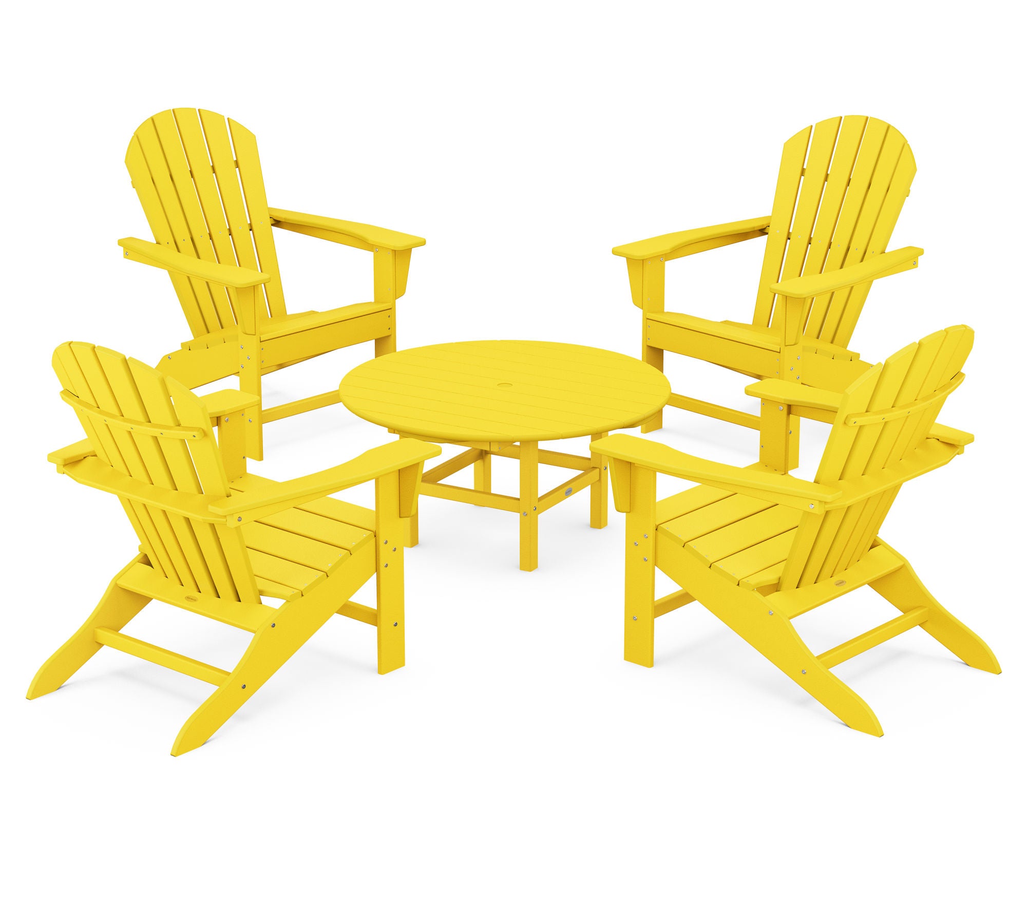 POLYWOOD South Beach 5-Piece Outdoor Conversation Set - Durable All-Weather Wicker Patio Furniture for Poolside, Garden & Backyard Relaxation