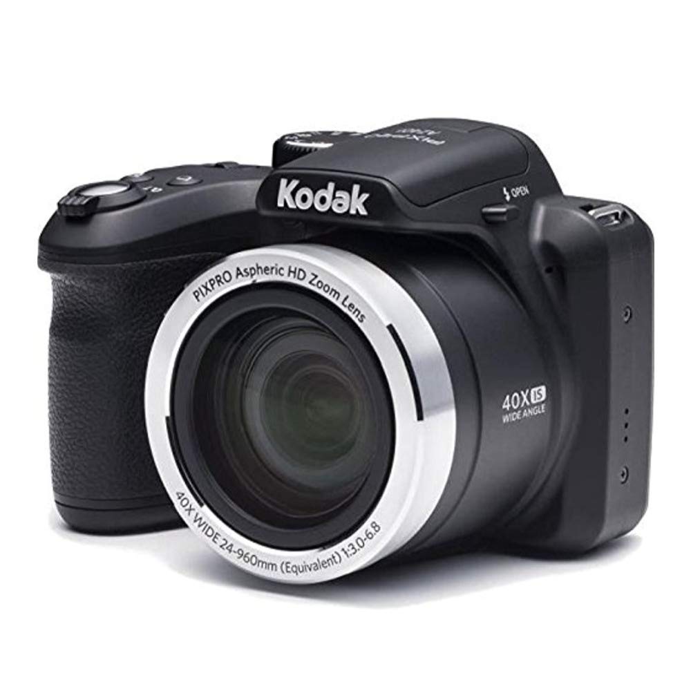 Kodak PIXPRO AZ401 16MP 40X Optical Zoom Digital Camera with 32GB SD Card, Rapid Charger, 4 AA Batteries & Holster Case - Perfect for Travel Photography, Wildlife Shooting & Family Events (5-Piece Bundle)