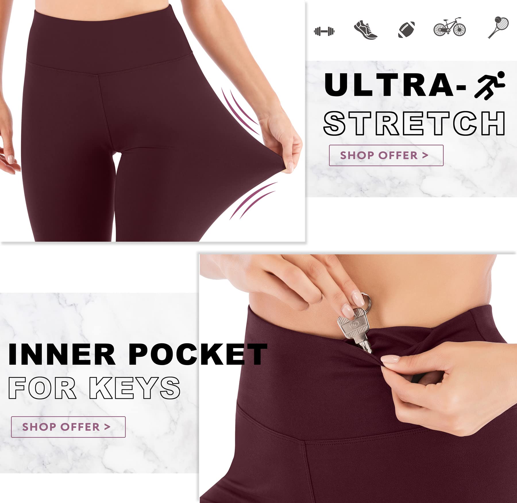 **IUGA High Waisted Yoga Pants for Women - Running, Workout & Gym Leggings with Inner Pocket - Comfortable & Stretchy for Yoga, Pilates & Daily Wear**