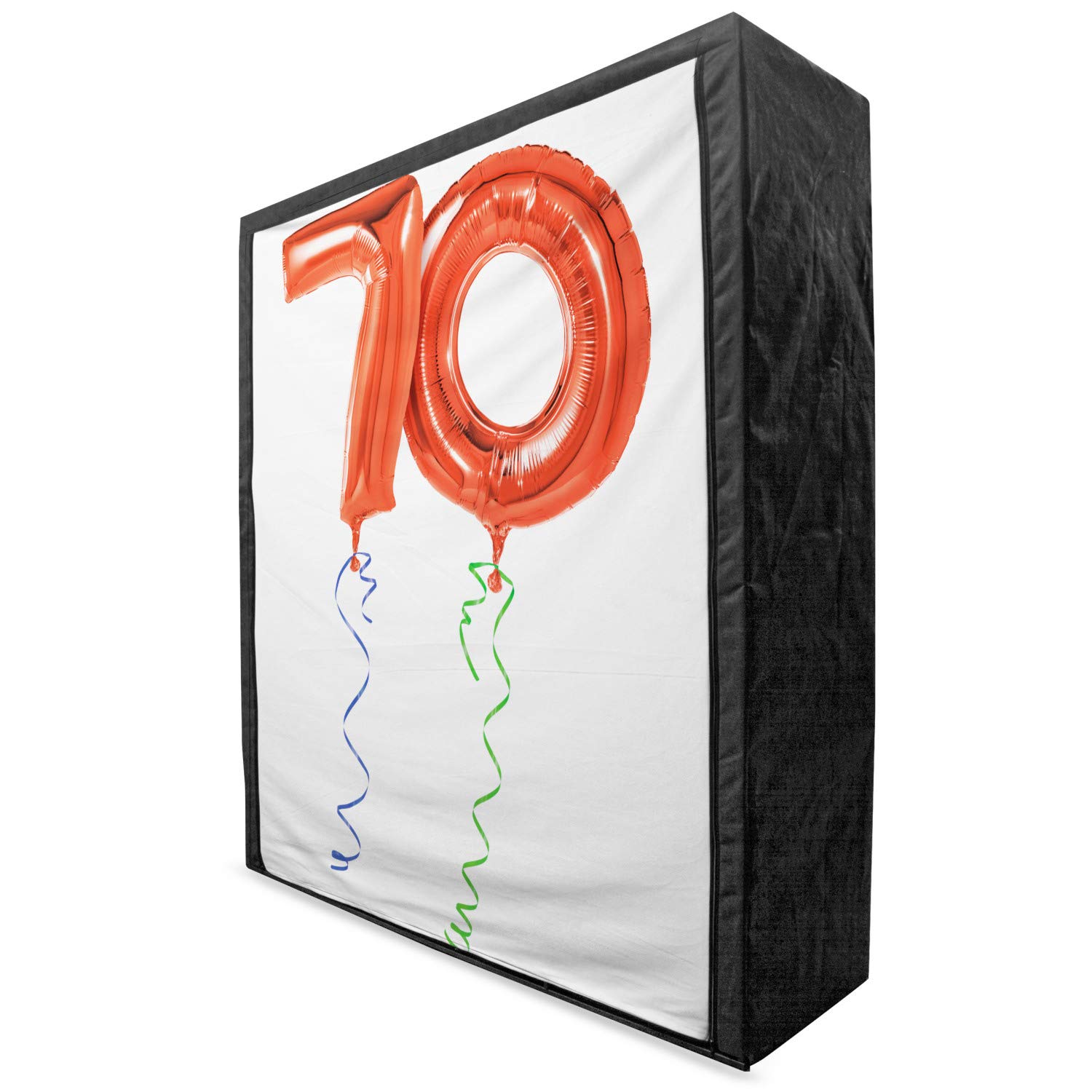 Ambesonne 70th Birthday Fabric Wardrobe - Portable Clothing Organizer with Shelves, 59
