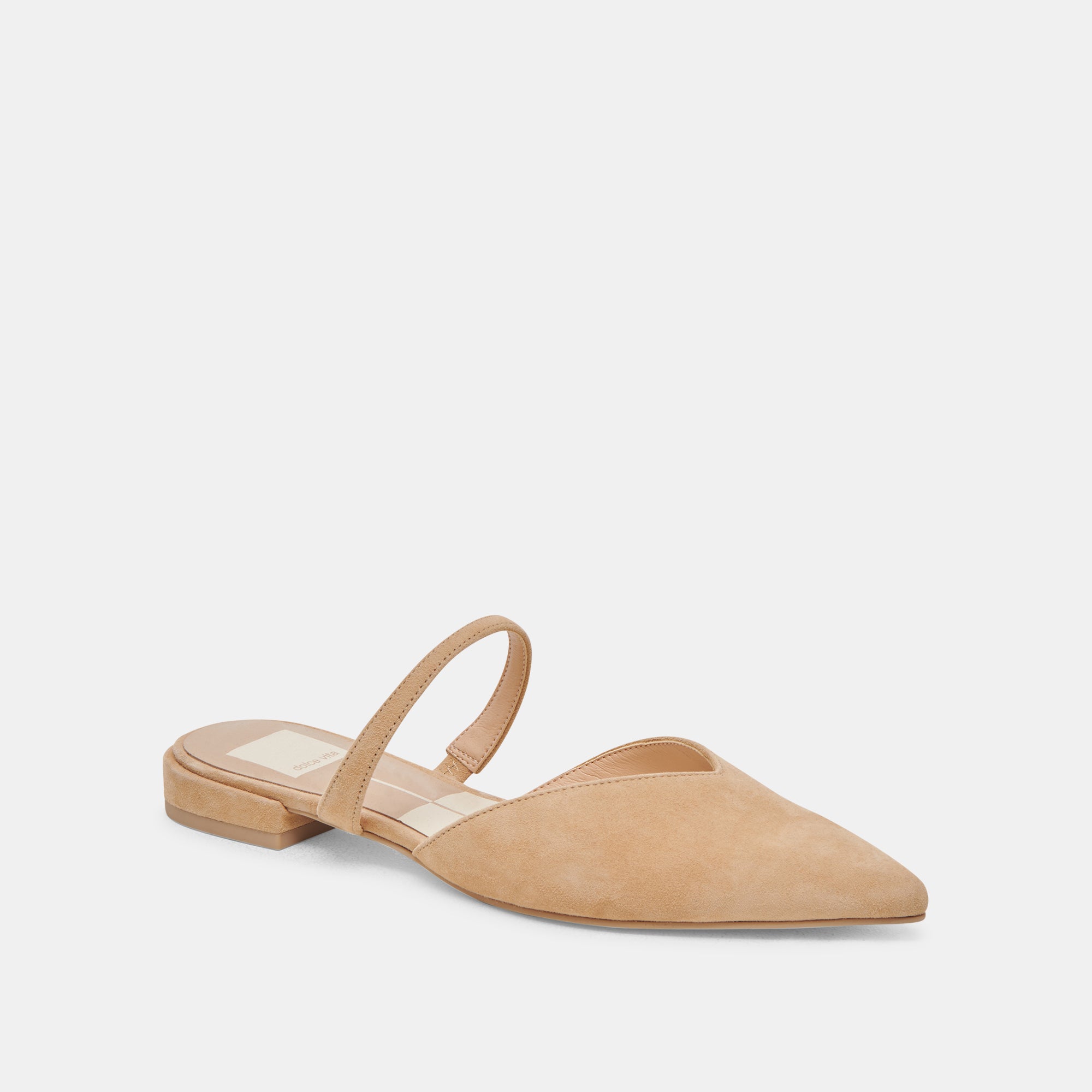 KANIKA Women's Tan Suede Flats - Comfortable Casual Shoes for Work, Office, and Everyday Wear