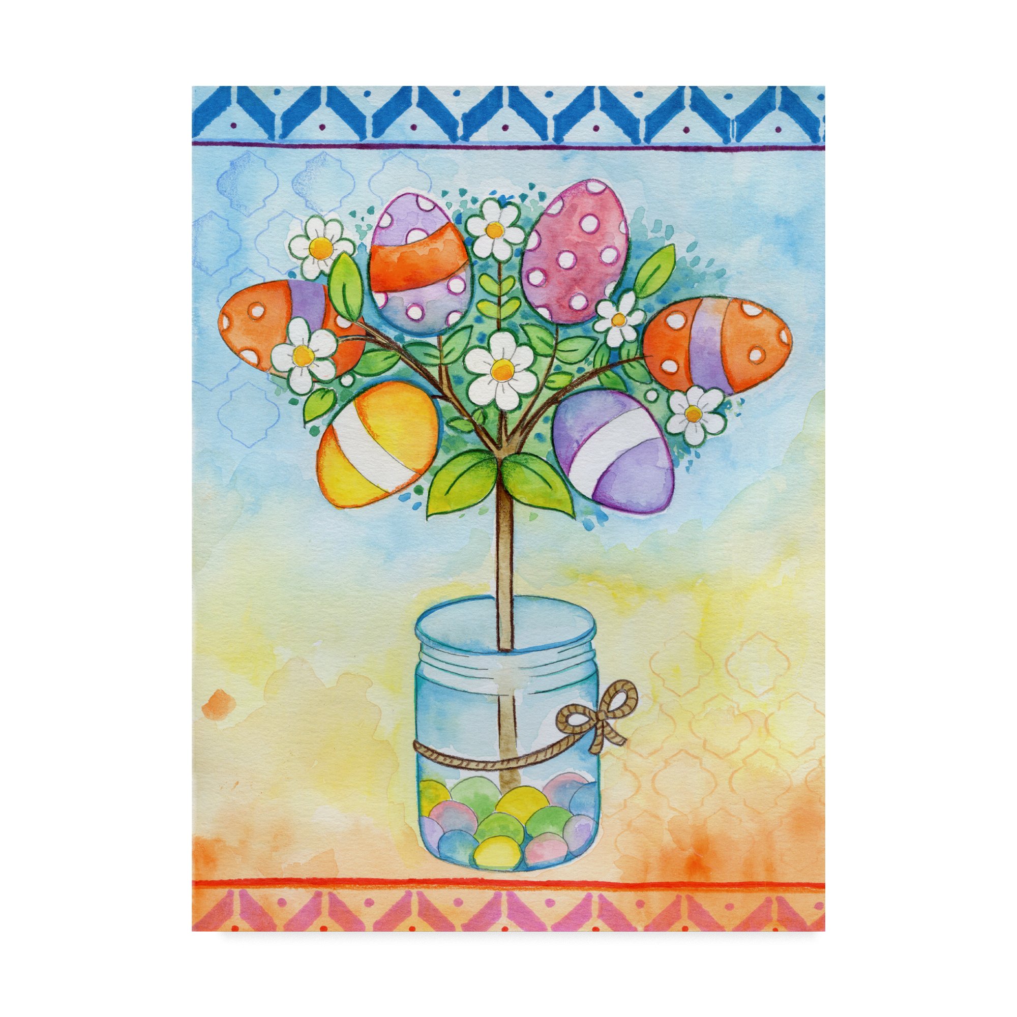 Valarie Wade Egg Tree Wall Art - 24x32 Inch Canvas Print for Easter Decor, Spring Home Decor, and Farmhouse Style Living Room