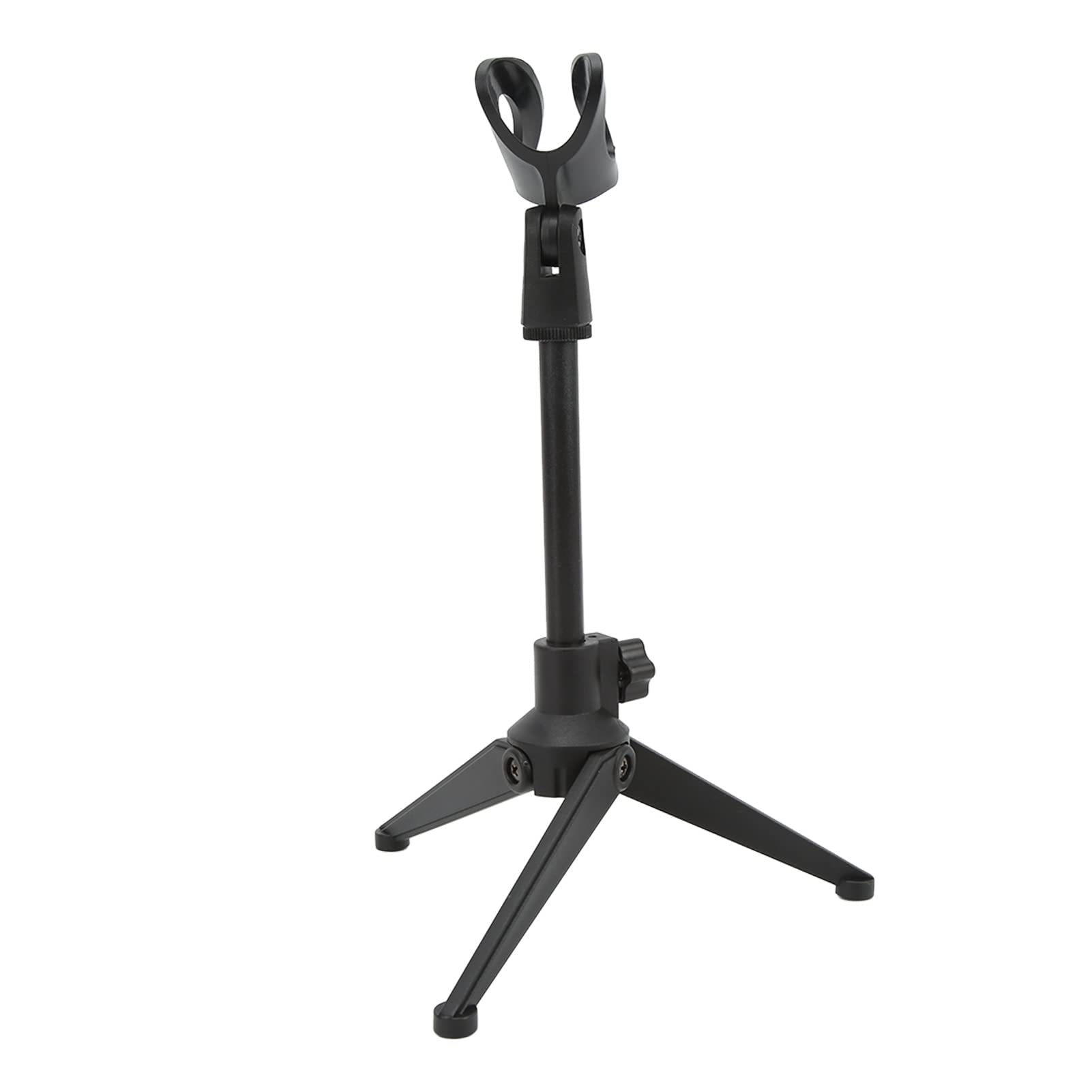 Adjustable Desktop Microphone Stand - Foldable & Portable Tripod for Live Recording, Podcasting, Streaming - Durable Plastic Detachable Mic Holder for Home Studio, Office, Gaming Setup