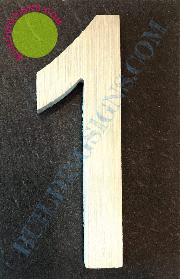 Elegant Aluminum Number 1 Door Sign - Rust-Free, Double-Sided Tape, 2.75 Inch (Brushed Silver) - Perfect for Home, Office, or Apartment Door Decoration