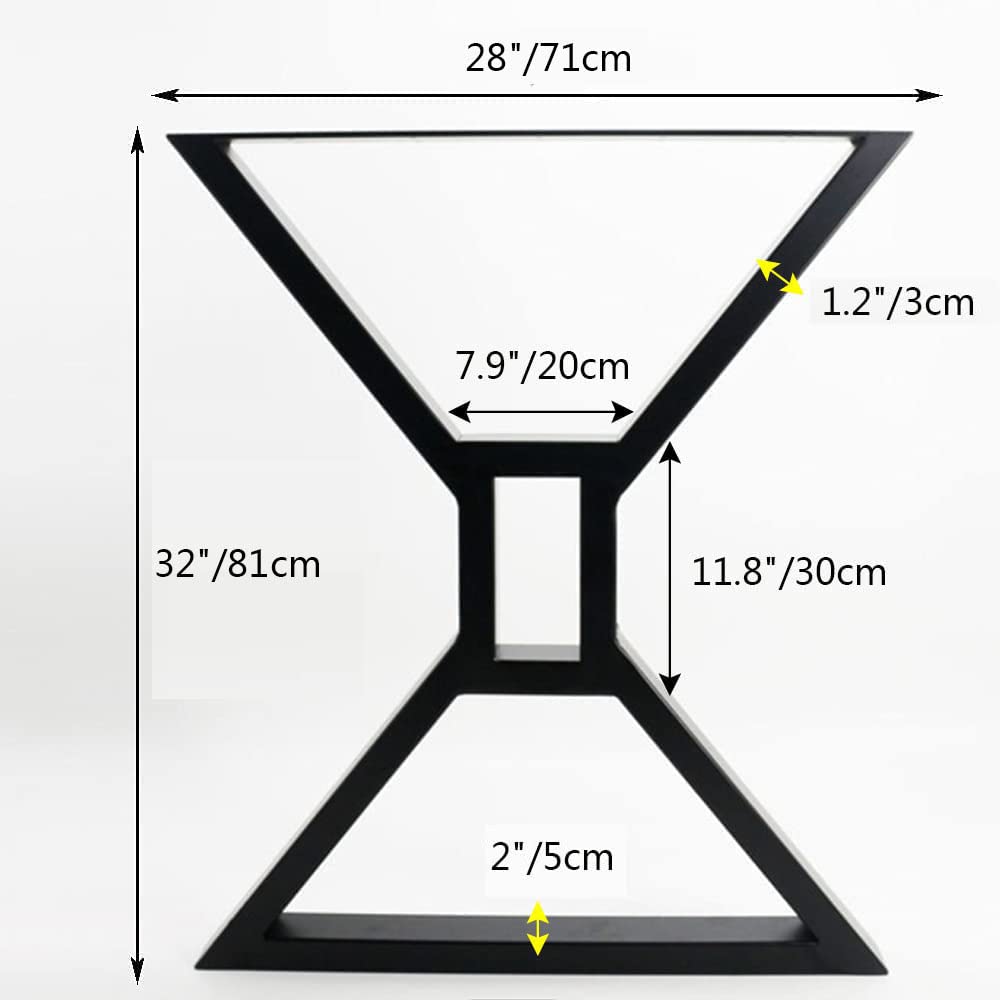Heavy Duty Black Cast Iron Table Legs 32