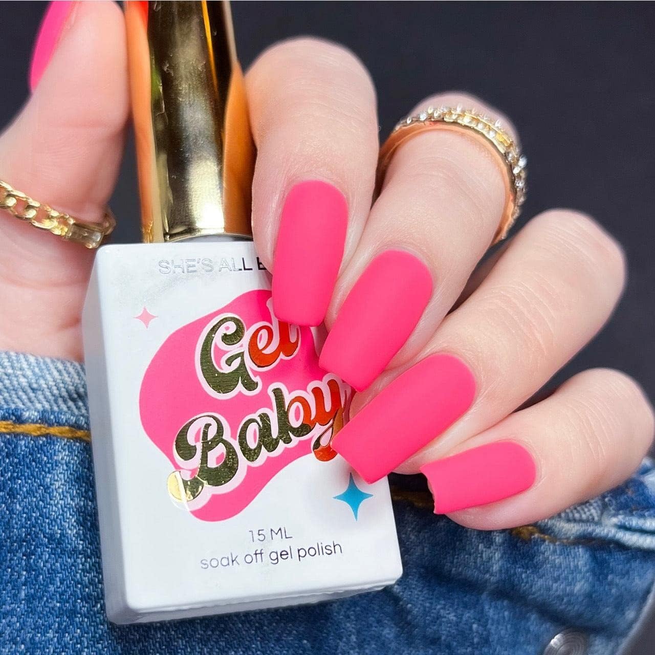 Twinkled T Gel Baby Soak Off LED UV Nail Polish - 15ml (0.5oz) Long Lasting Gel Polish for Nail Art | She's All Brat Shade | Perfect for Home Manicures, Nail Salons & DIY Nail Designs