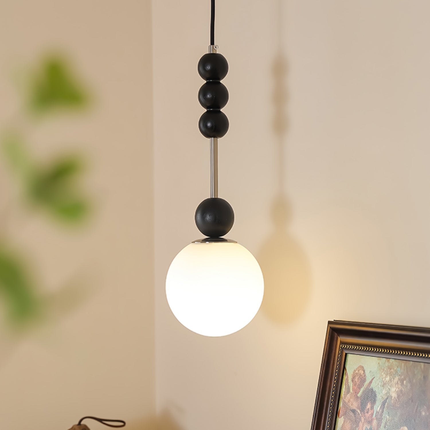 Modern Bola Pendant Lamp - Handwoven Rattan Hanging Light Fixture for Dining Room, Bedroom & Boho Decor | Indoor Ceiling Lighting for Home & Office
