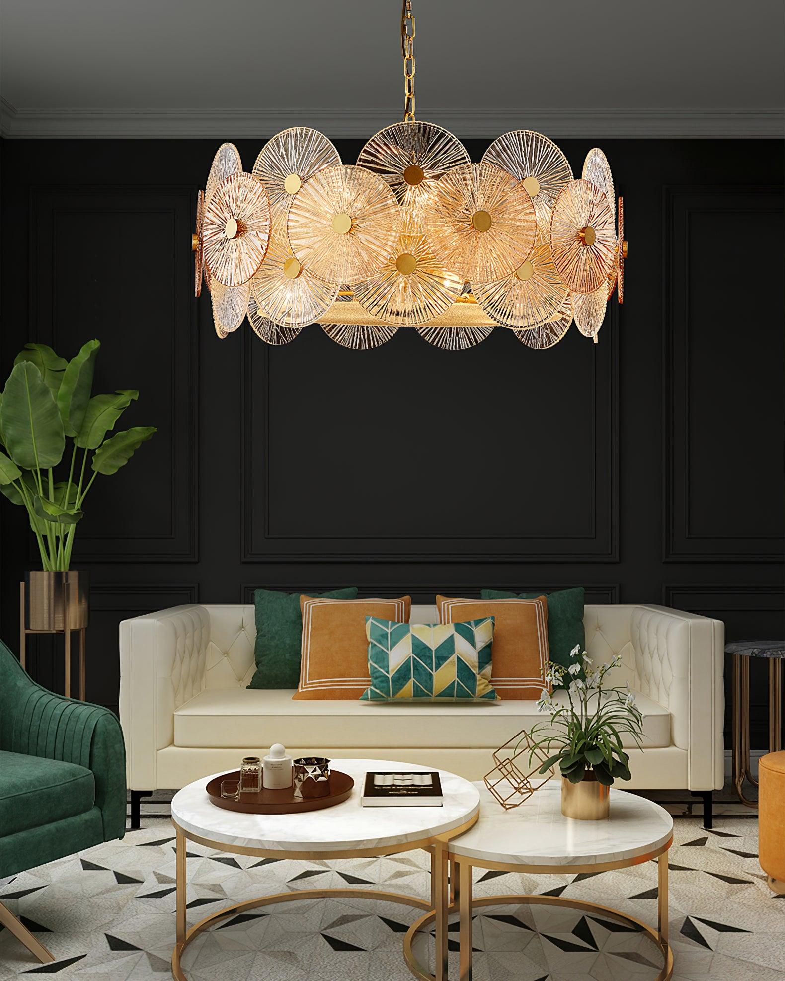 Maytoni Aster Chandelier - Modern Crystal Ceiling Light Fixture for Dining Room & Living Room | Elegant Home Decor Lighting
