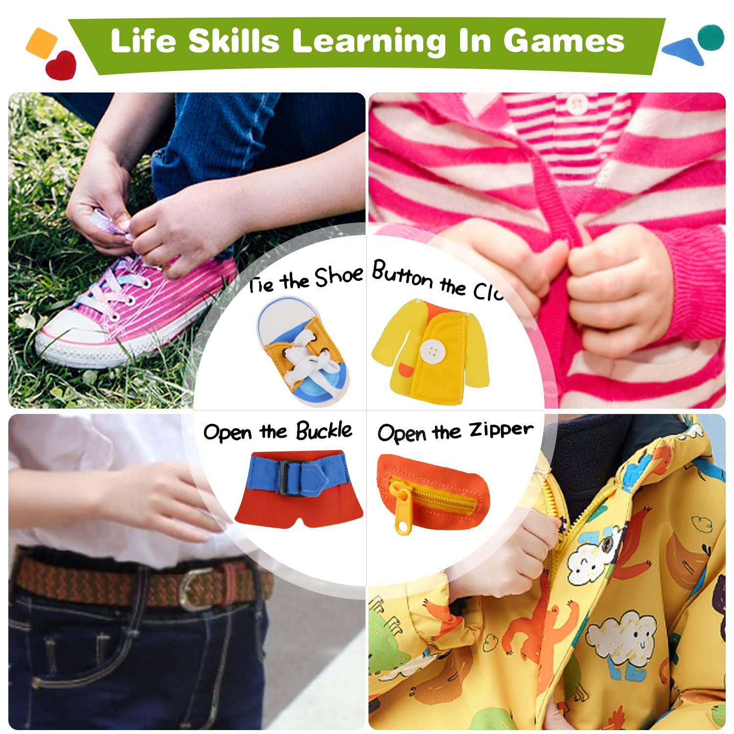Richgv Montessori Baby Books & Toys for 6-12 Months - First Story Busy Book with 10 Pages, Early Learning Activities for 1-2 Year Old Boys & Girls - Perfect for Travel, Preschool Education & Sensory Development