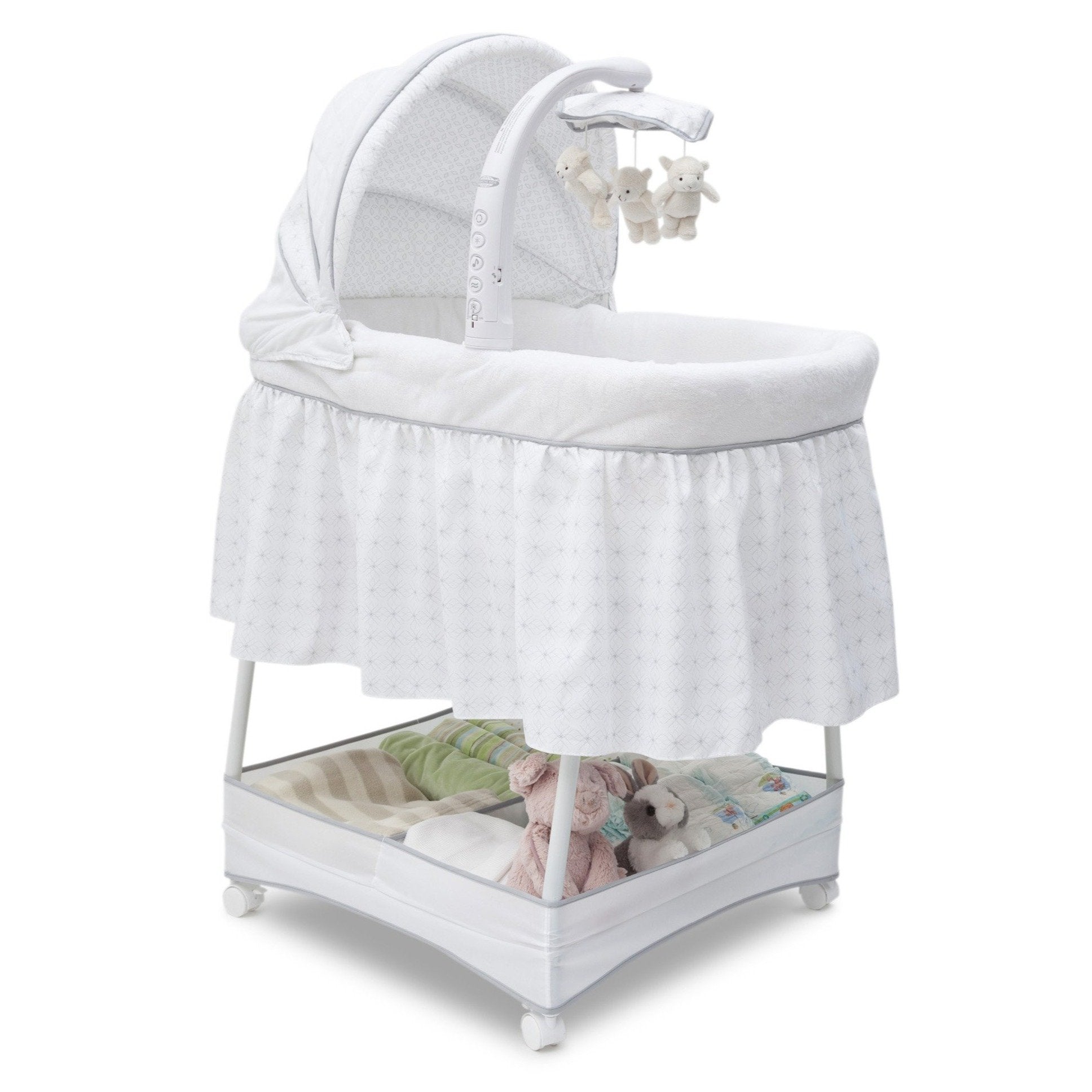 Slumber Time Elite Gliding Bassinet - Portable Baby Crib for Newborns & Infants - Smooth Rocking Motion for Better Sleep - Perfect for Nursery, Bedroom & Travel Use