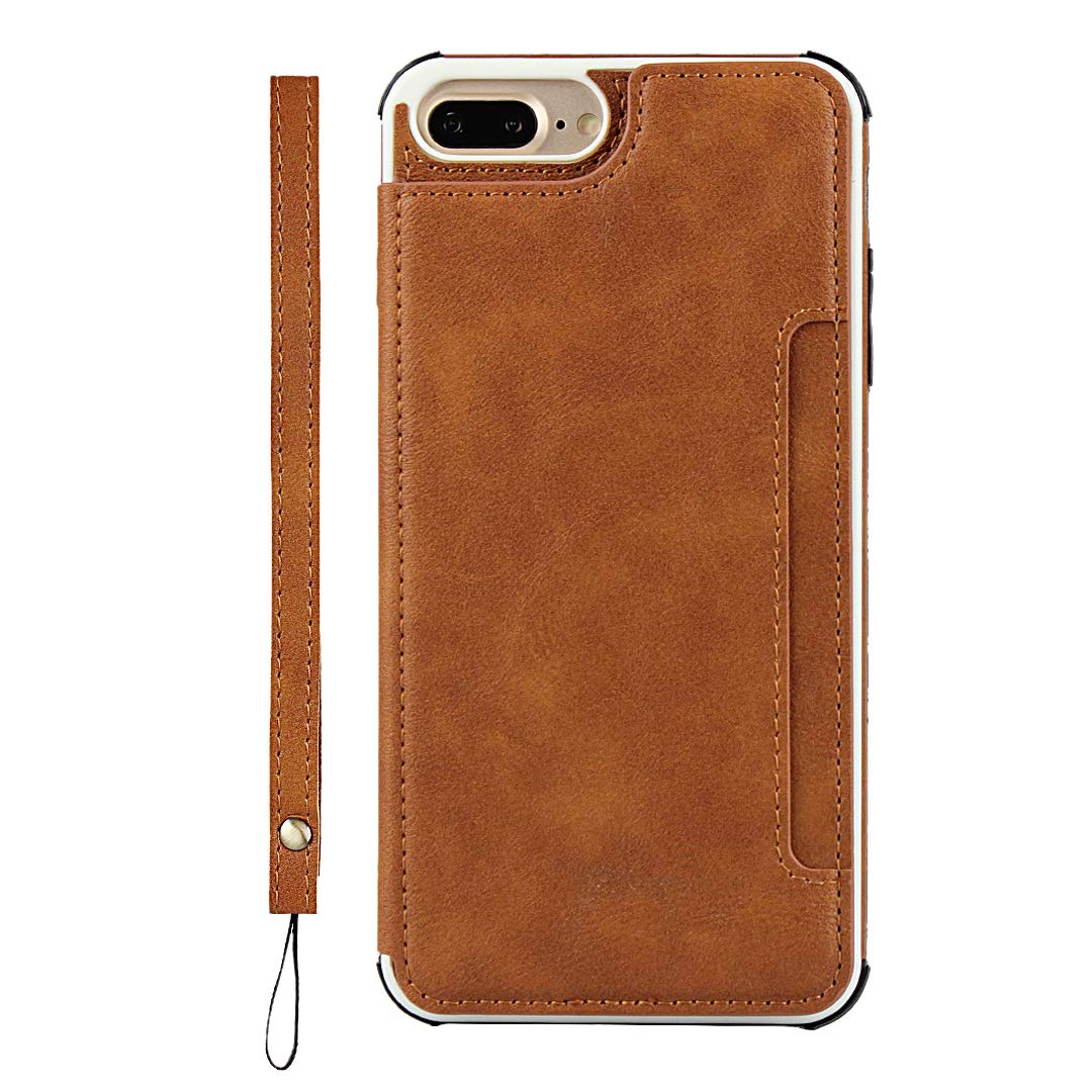 Premium Leather Wallet Case for iPhone 7 Plus/8 Plus - RFID Blocking Card Holder & Flip Cover | Slim Protective Phone Case with 3 Card Slots | Perfect for Business, Travel & Everyday Use