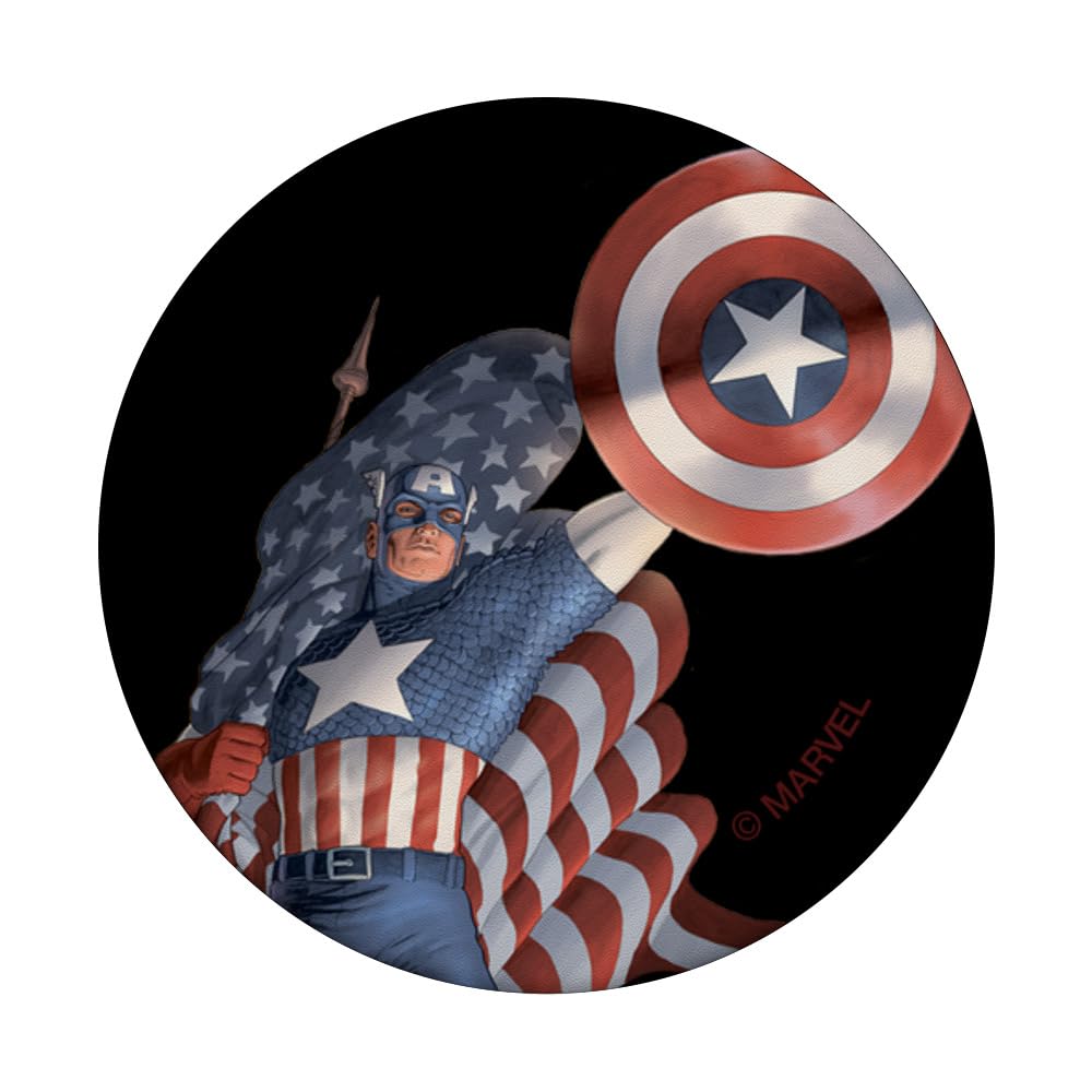 Marvel Captain America Independence Day PopSockets Standard PopGrip - Swappable Phone Grip & Stand for Smartphones - Perfect for Patriotic Fans, Daily Use & Travel
