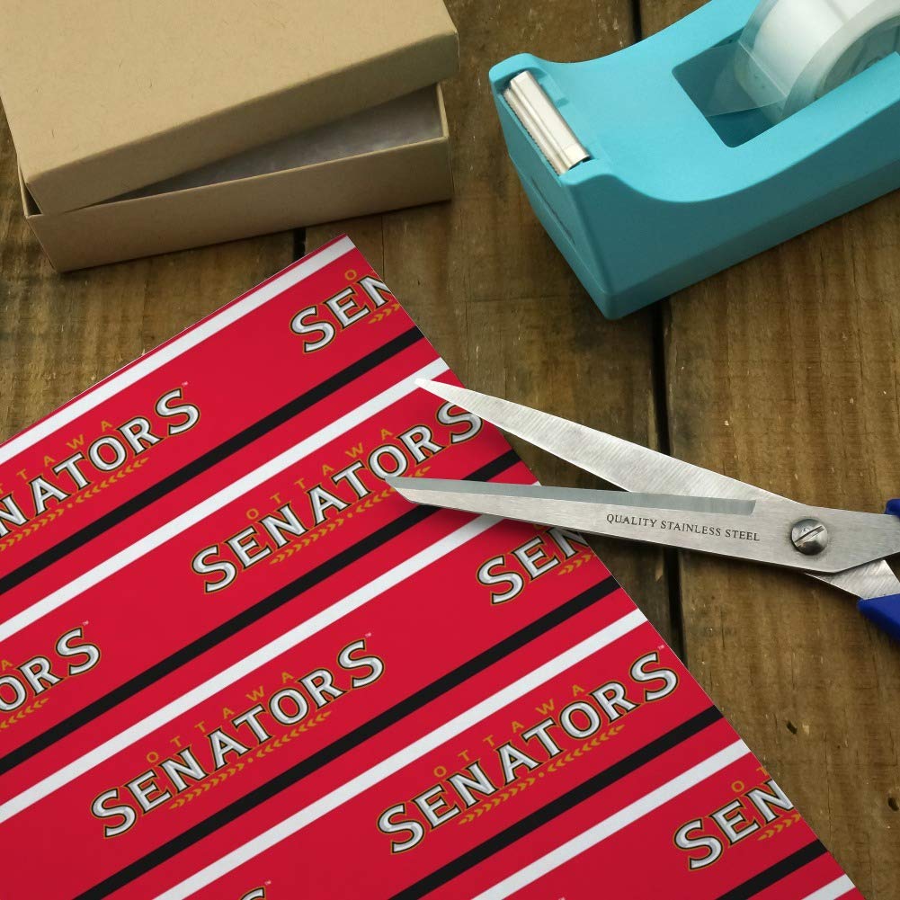 Ottawa Senators NHL Logo Gift Wrap Wrapping Paper Rolls - Perfect for Hockey Fan Gifts, Birthday Presents & Holiday Wrapping