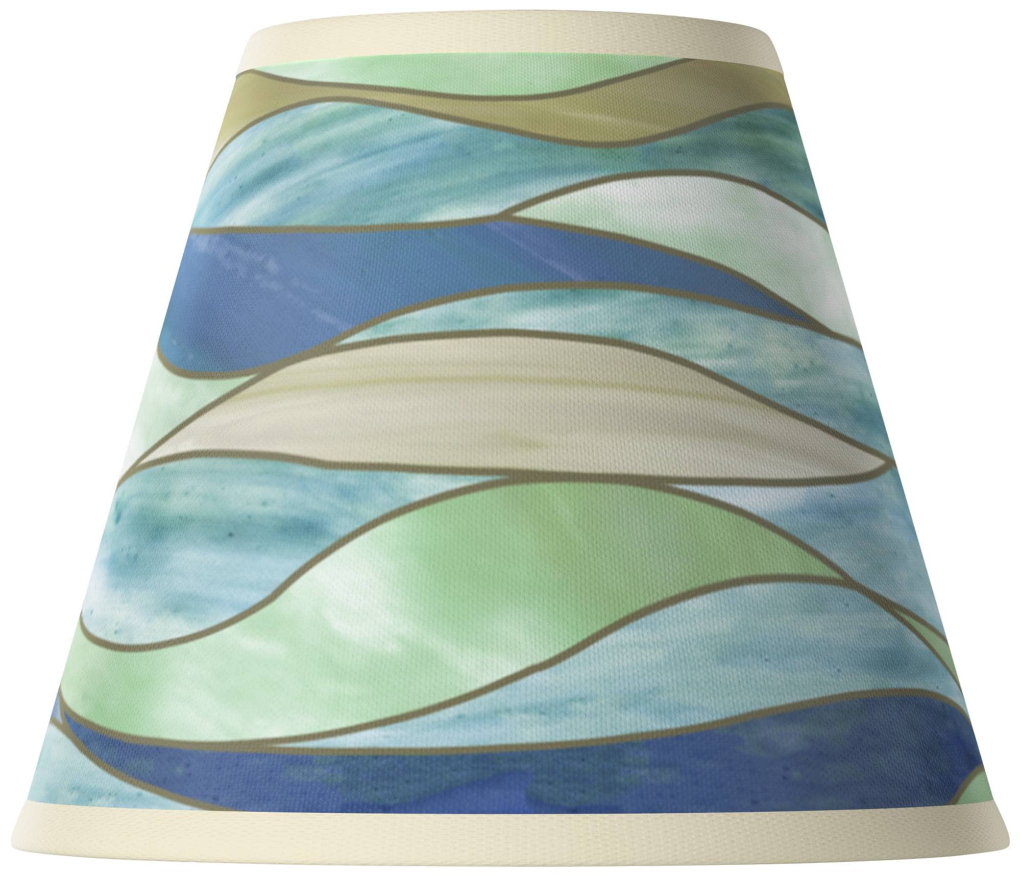 Set of 4 Giclee Empire Print Lamp Shades - Northern Shores Blue Green Design, Small 3