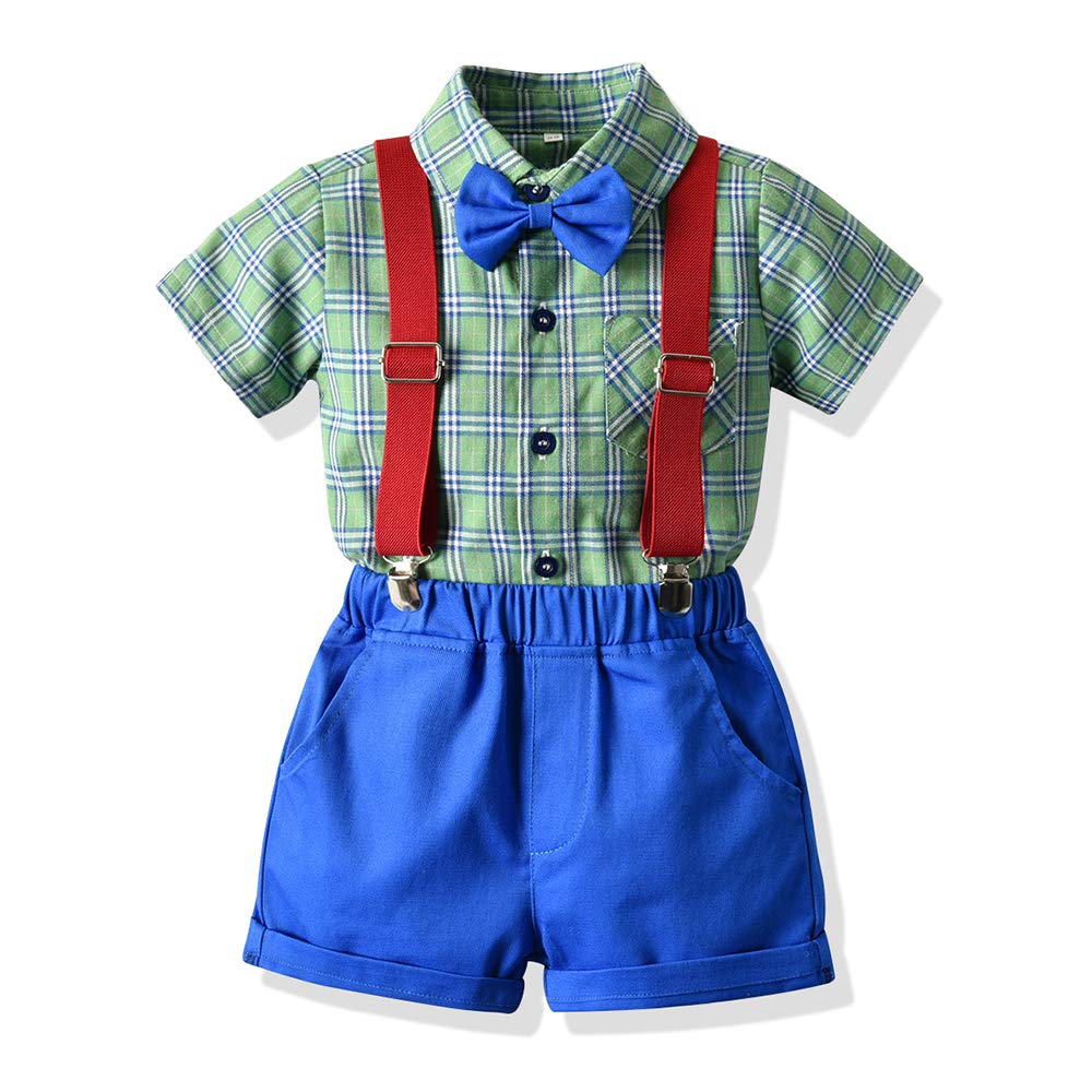 Stylish 2-Piece Summer Outfit for Toddler Boys - Cotton Striped Shirt with Bow Tie & Shorts Set | Perfect for Weddings, Parties & Special Occasions