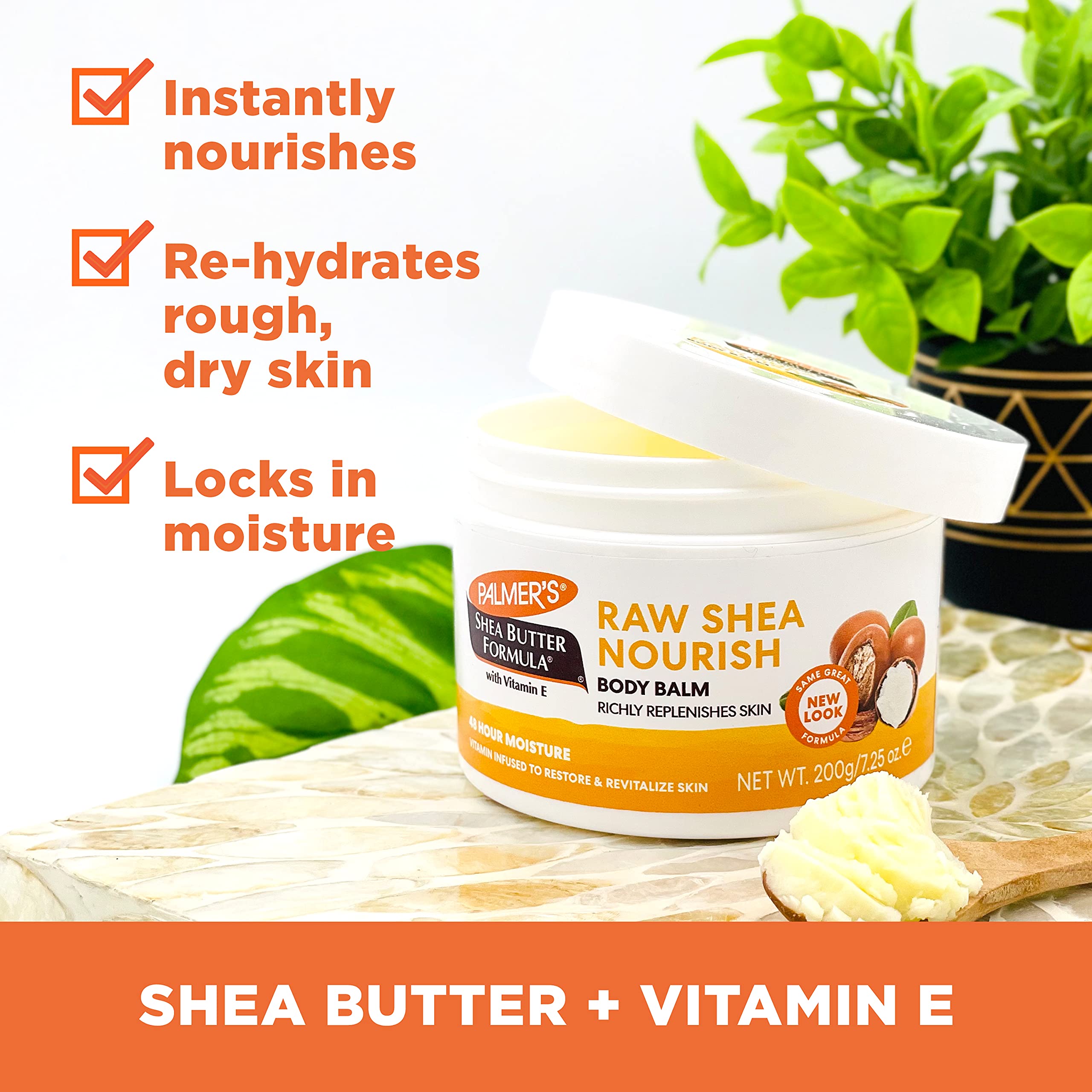 Palmer's Cocoa Butter Moisturizing Swivel Stick (3-Pack) & Raw Shea Butter Balm for Dry Skin – 7.25 oz | Ultra Hydrating Lip & Skin Care | Perfect for Chapped Lips, Cracked Heels & Eczema Relief