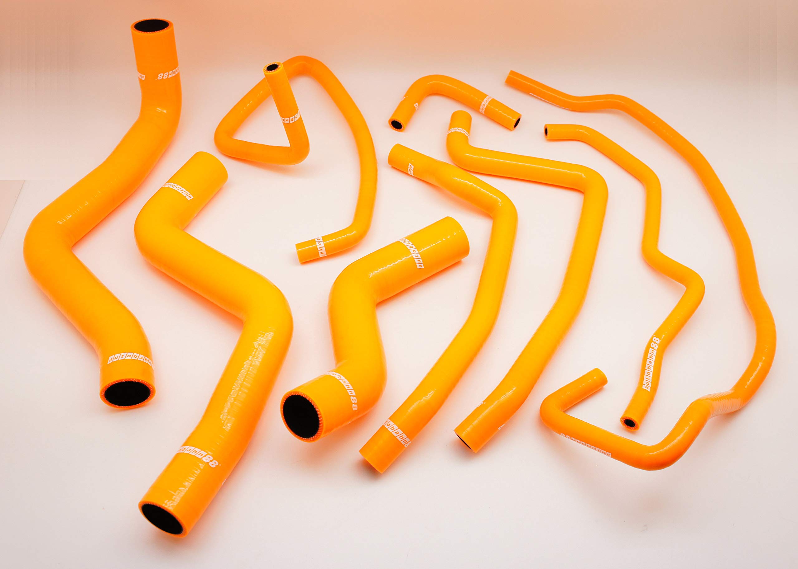 Autobahn88 High-Performance Silicone Radiator Coolant & Heater Hose Kit for 2003-2012 Mazda RX8 SE3P 13B MSP - Orange (No Clamp Set Included) | Perfect for Engine Cooling System Upgrades & Performance Tuning