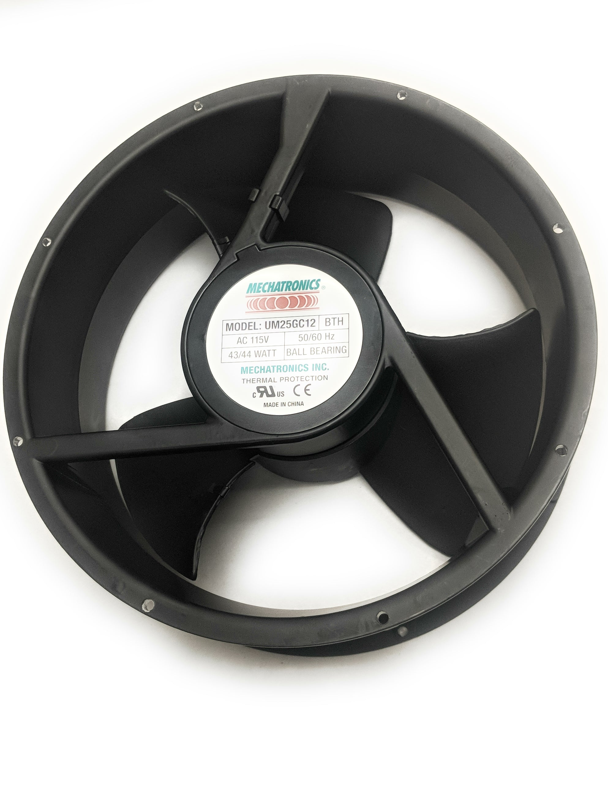 High Speed 10 Inch 254mm Round Frame Metal Fan UM25GC12-BTHR - Perfect for Cooling Electronics, Servers, and Industrial Equipment