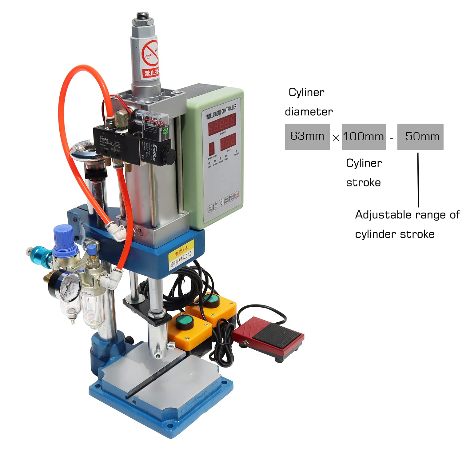 TECHTONGDA Pneumatic Punch Press Transfer Machine - 440 lbs Pressure, Sheet Metal Hole Punching Tool for Metalworking | Ideal for Industrial Fabrication & DIY Projects