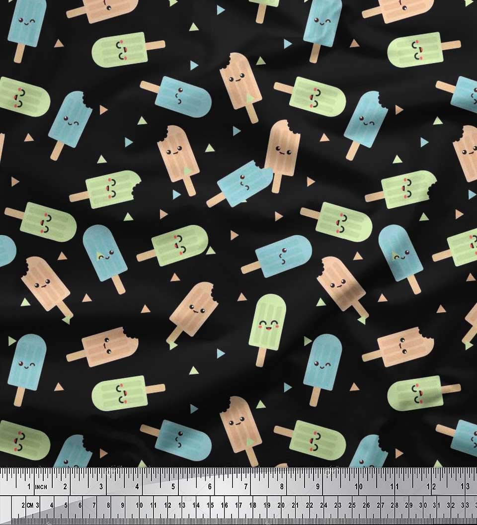 Soimoi Cotton Voile Black Fabric by The Yard - 56 Inch Wide Textured Peanut Butter Food Print Material - Nutty Playful Design for DIY Crafts, Quilting, Dressmaking & Home Decor