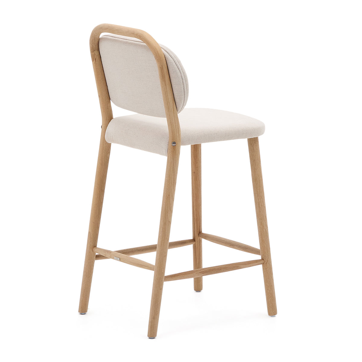 Kave Home Helda Bar Stool - Modern Adjustable Counter Height Stool for Kitchen Island, Breakfast Bar & Home Decor - Comfortable PU Leather Seat with Metal Base