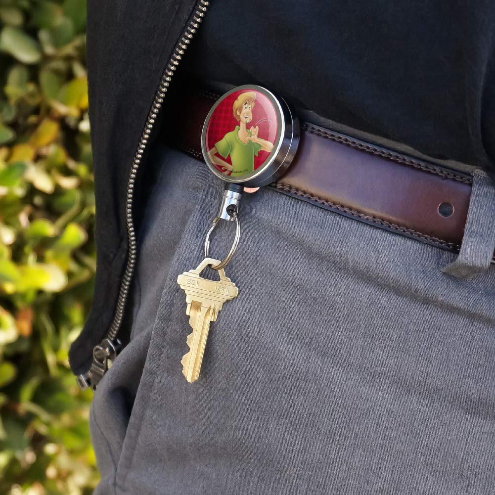 Scooby-Doo Shaggy Character Heavy Duty Metal Retractable ID Badge Holder with Belt Clip - Perfect for Nurses, Teachers, Office Workers & Event Staff