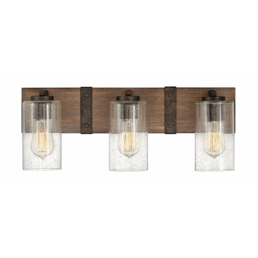 Rustic Style 3-Light Bathroom Vanity Light Fixture - 22