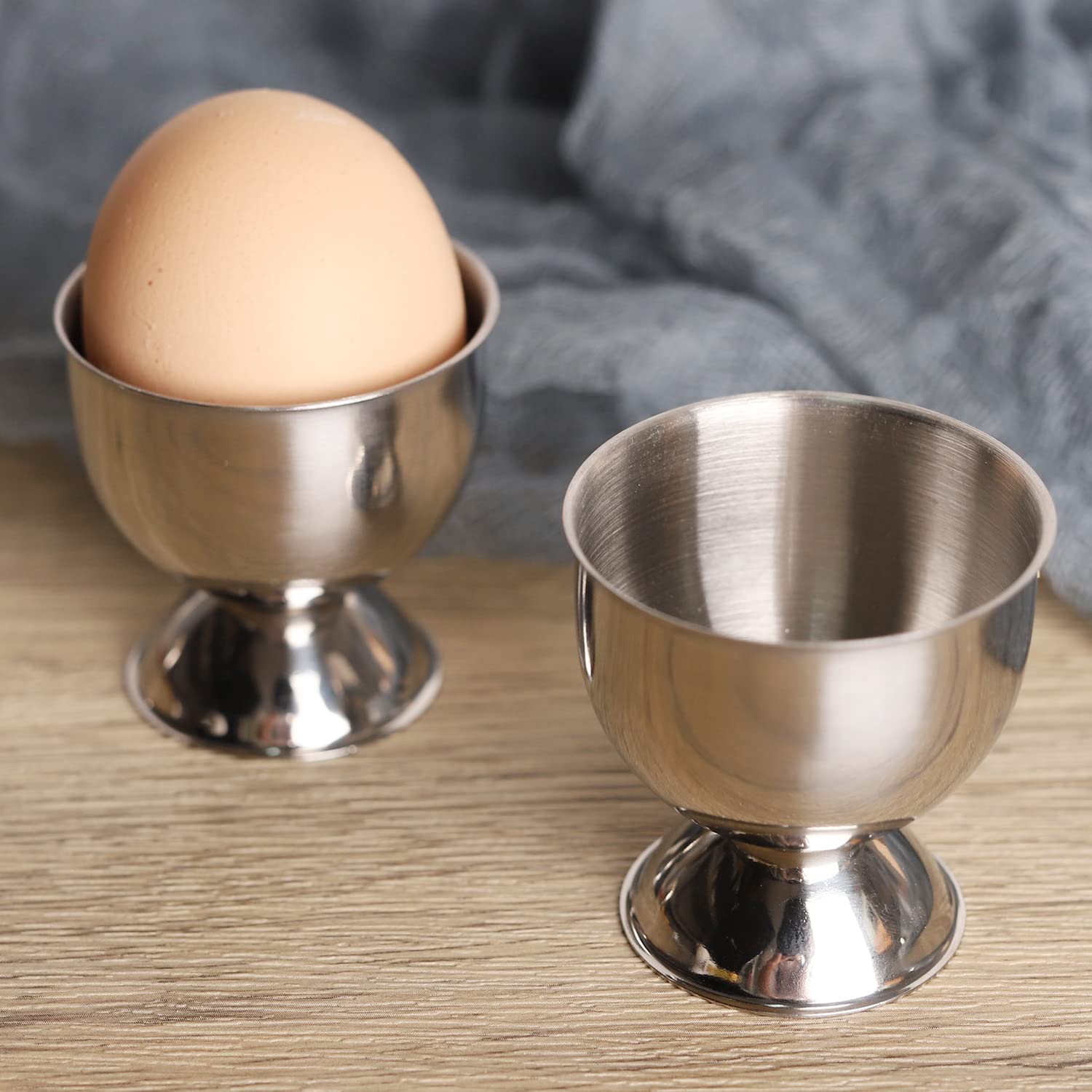 Stainless Steel Egg Cups Set - 6 Pack for Hard & Soft Boiled Eggs | Durable Egg Holder Tray | Perfect for Breakfast, Kitchen, Restaurants & Easter Decor