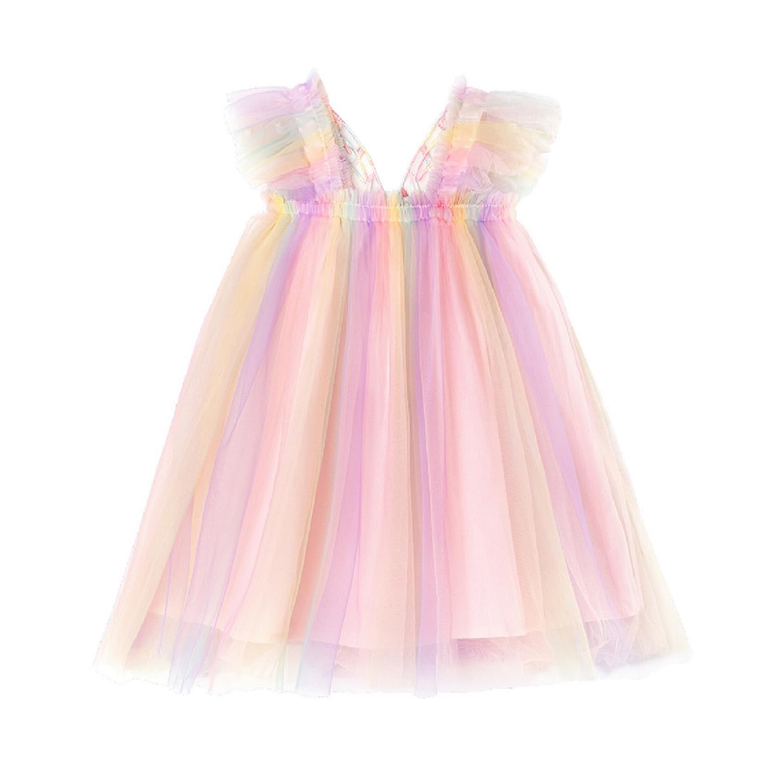 Miipat Baby Girls Tulle Dress - Sleeveless Floral Butterfly Tutu Dress for Toddlers | Birthday Party Princess Dresses | Perfect for Birthday Parties, Photo Shoots & Special Occasions