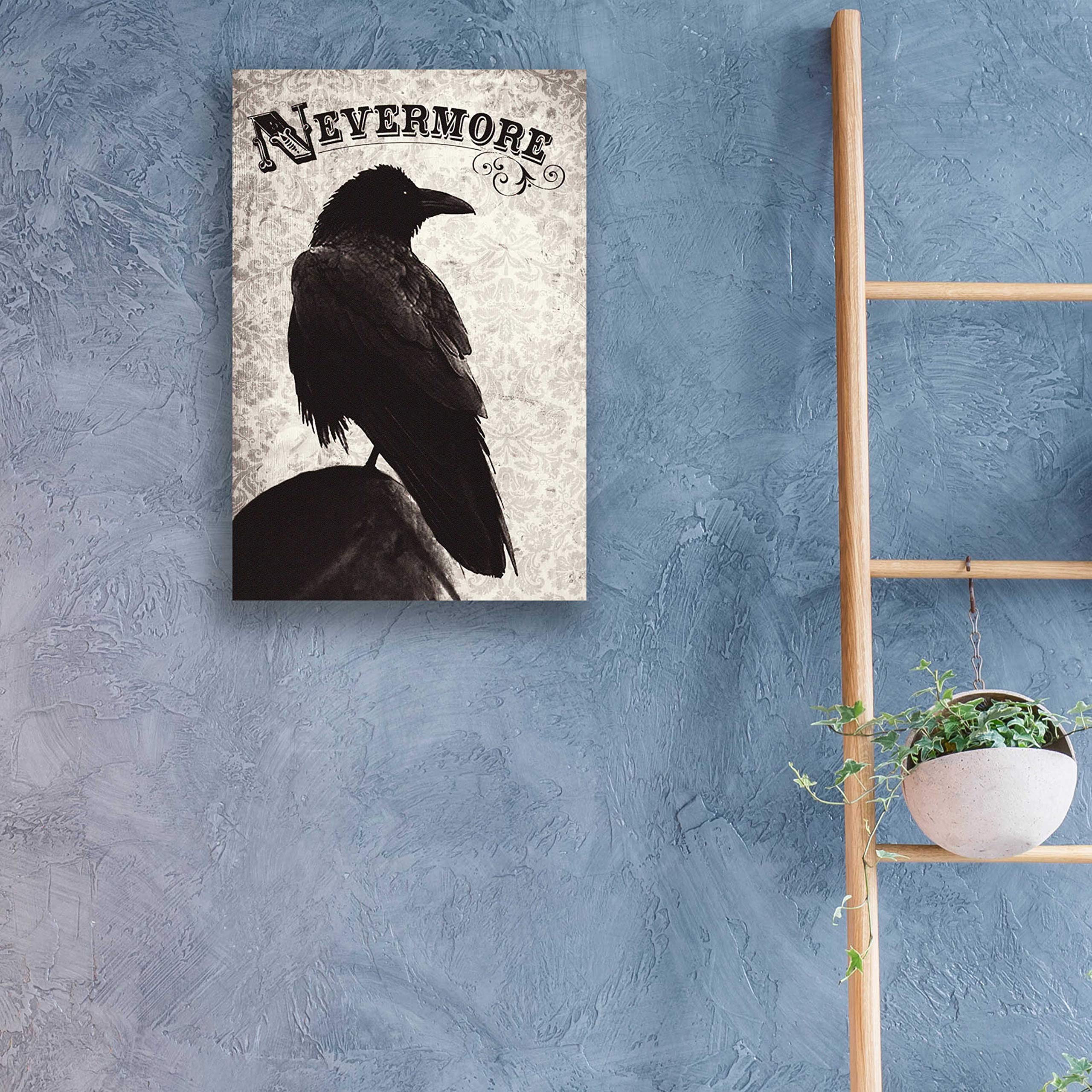 Epic 'Nevermore' Raven Painting by Michael Buxton - 16x24 Inch Acrylic Glass Wall Art Decor for Living Room, Bedroom & Office - Gothic Home Decor & Unique Gift Idea