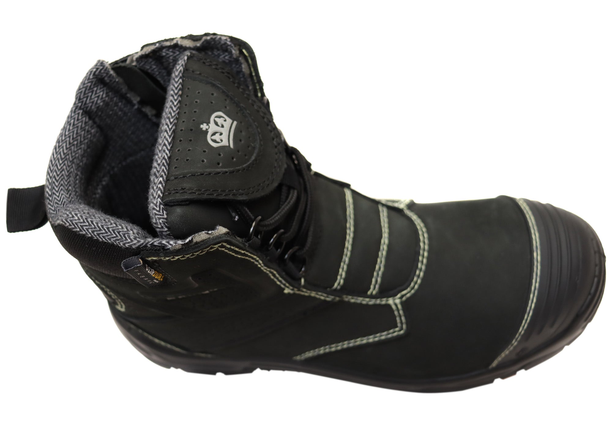 KingGee Men's Bennu Pro 6 Comfortable Leather Work Boots - Black Steel Toe Safety Shoes for Construction, Warehouse & Outdoor Work