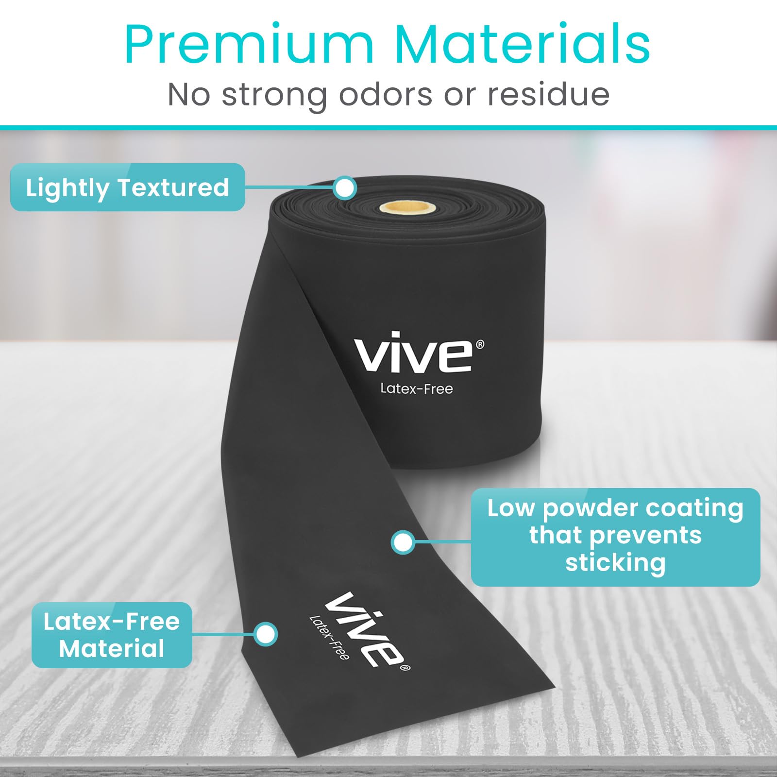 Vive Professional Resistance Bands - 25 Yard Non-Latex Elastic Roll for Physical Therapy, Strength Training & Rehabilitation - Upper & Lower Body Workout for Women & Men - Perfect for Home Gym, Yoga, Pilates and Physical Therapy Sessions