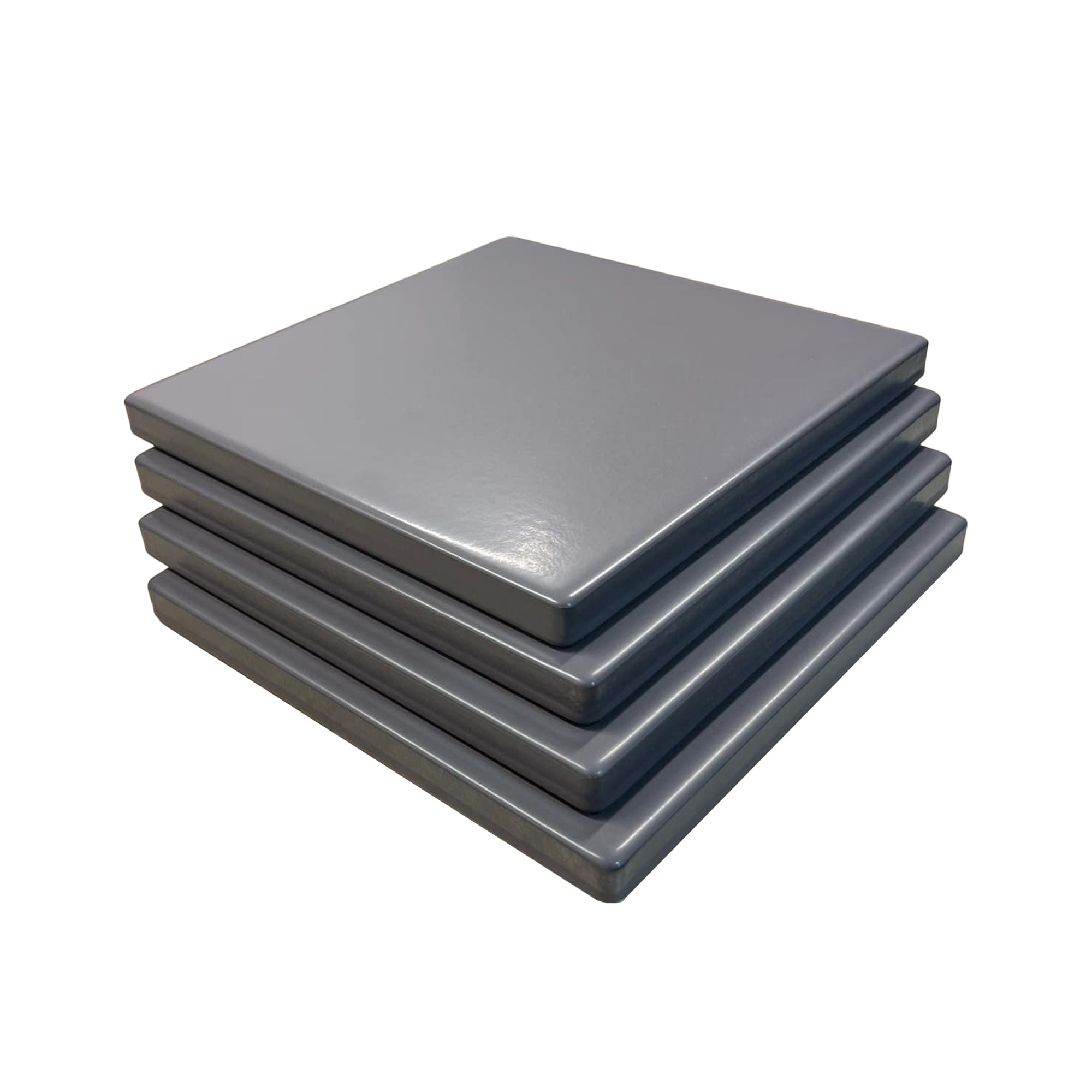 Premium 4-Piece Glazed Cordierite Square Pizza Stone Set - 7.5x7.5 Inch Grey Baking Stone for Perfect Homemade Pizza, Bread & Pastry - Ideal for Oven, Grill & Outdoor Cooking