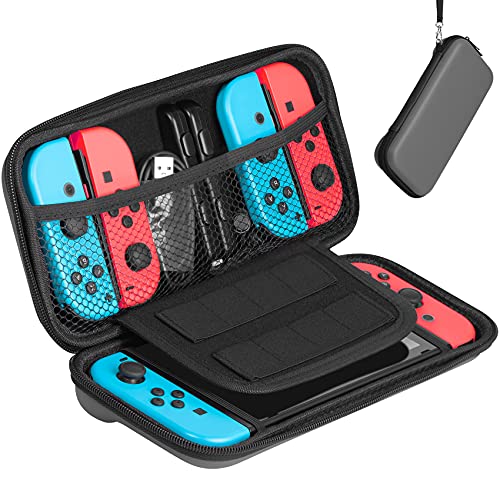 Premium Hard Shell Travel Case for Nintendo Switch OLED - Protective Carry Box with 8 Game Card Holder | Durable Portable Storage Pouch for Nintendo Switch Console & Accessories | Perfect for Travel, Commuting & Gaming On-The-Go