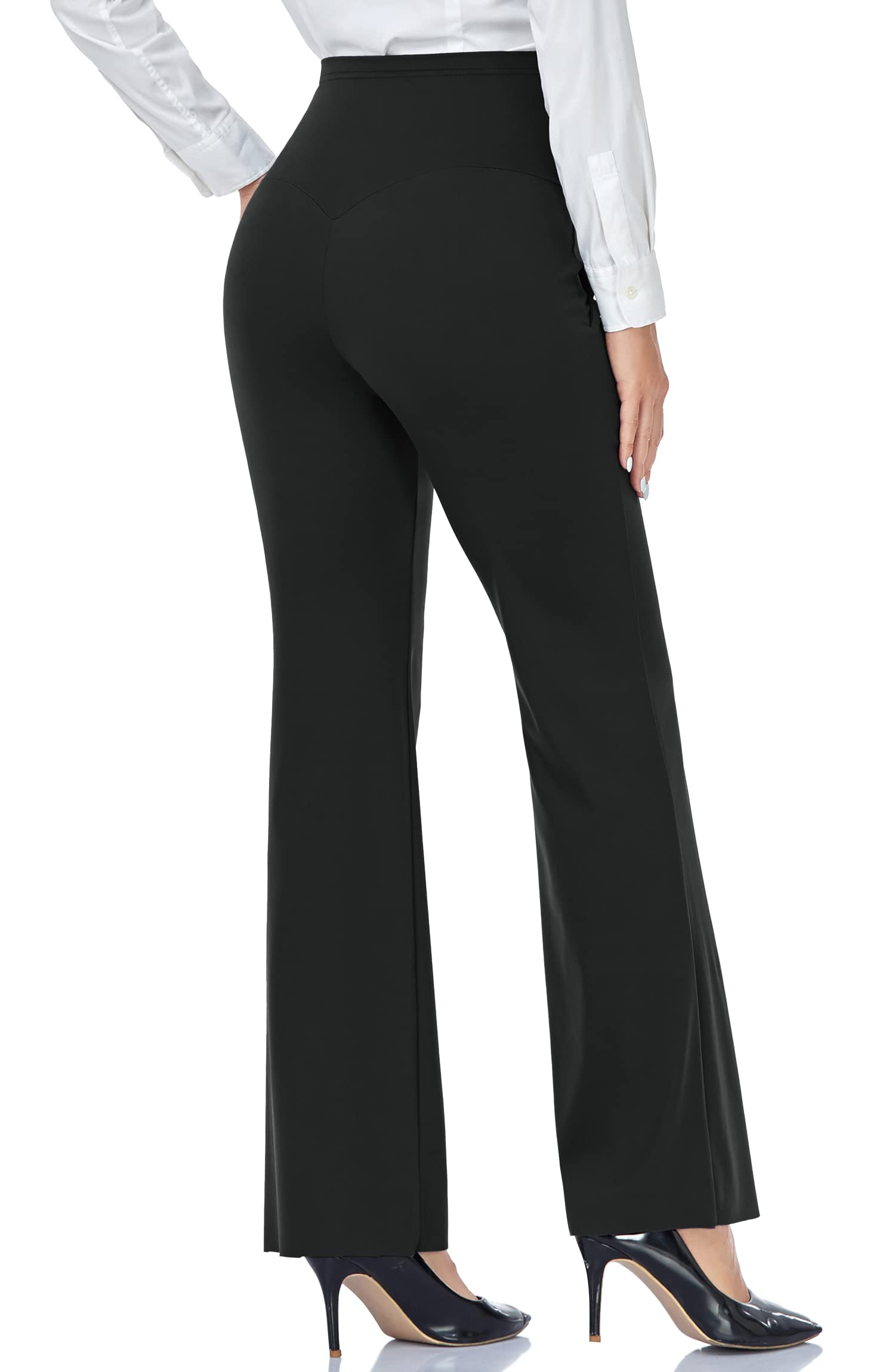 **AMPOSH Women's Maternity Bootcut Work Pants with Pockets - Stretchy Flare Yoga Pants for Pregnancy, Workout & Daily Wear - Comfortable Office & Casual Outfit**    *(Use Cases: Perfect for pregnant women at work, yoga sessions, running errands, or casual outings.)*