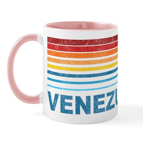 White/Pink Inside - Retro Venezuela Palm Tree Mug