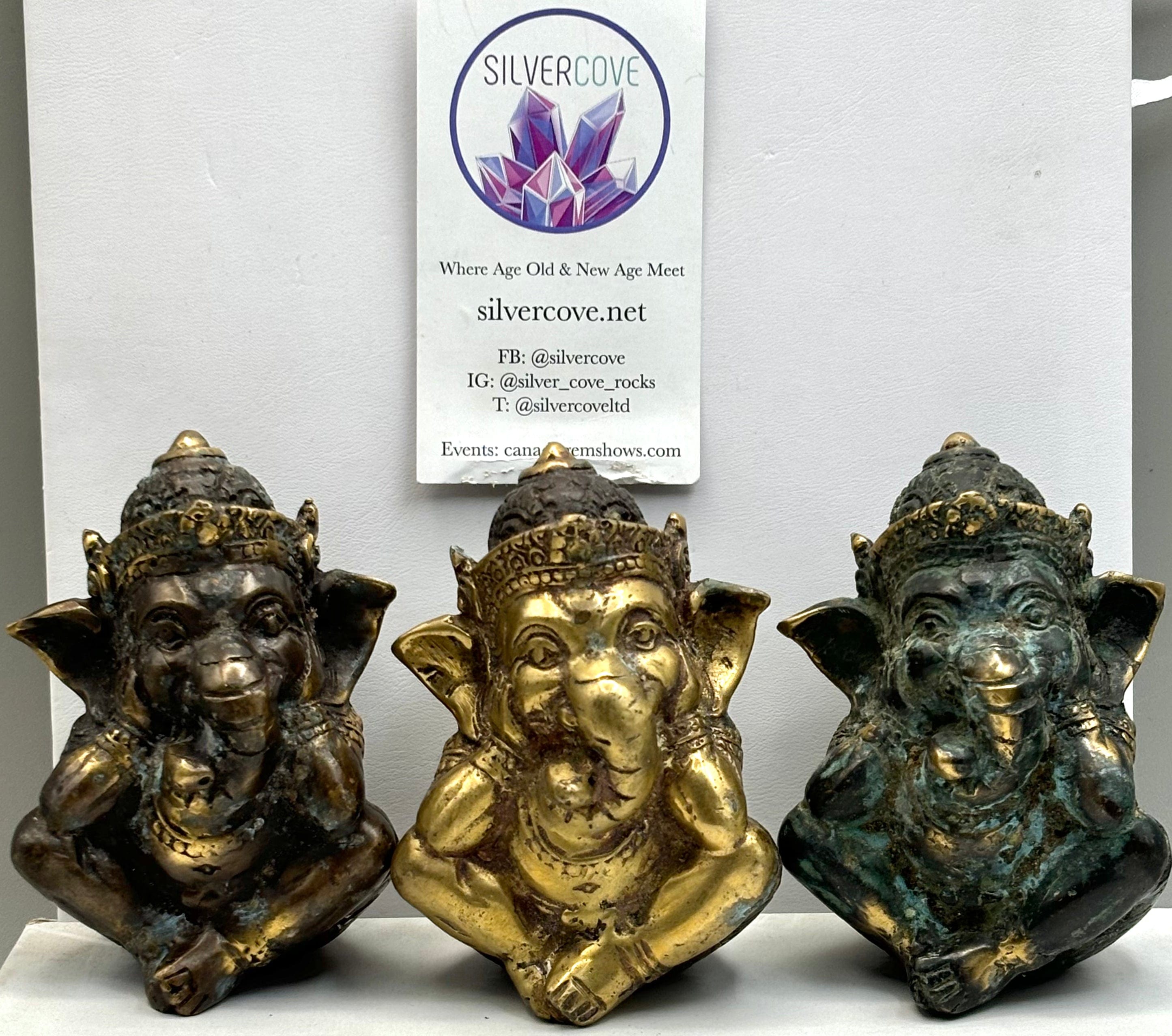 Handmade Bronze Elephant Buddha Statue - Spiritual Home Decor for Meditation & Yoga Room, Office Desk, or Gift Idea