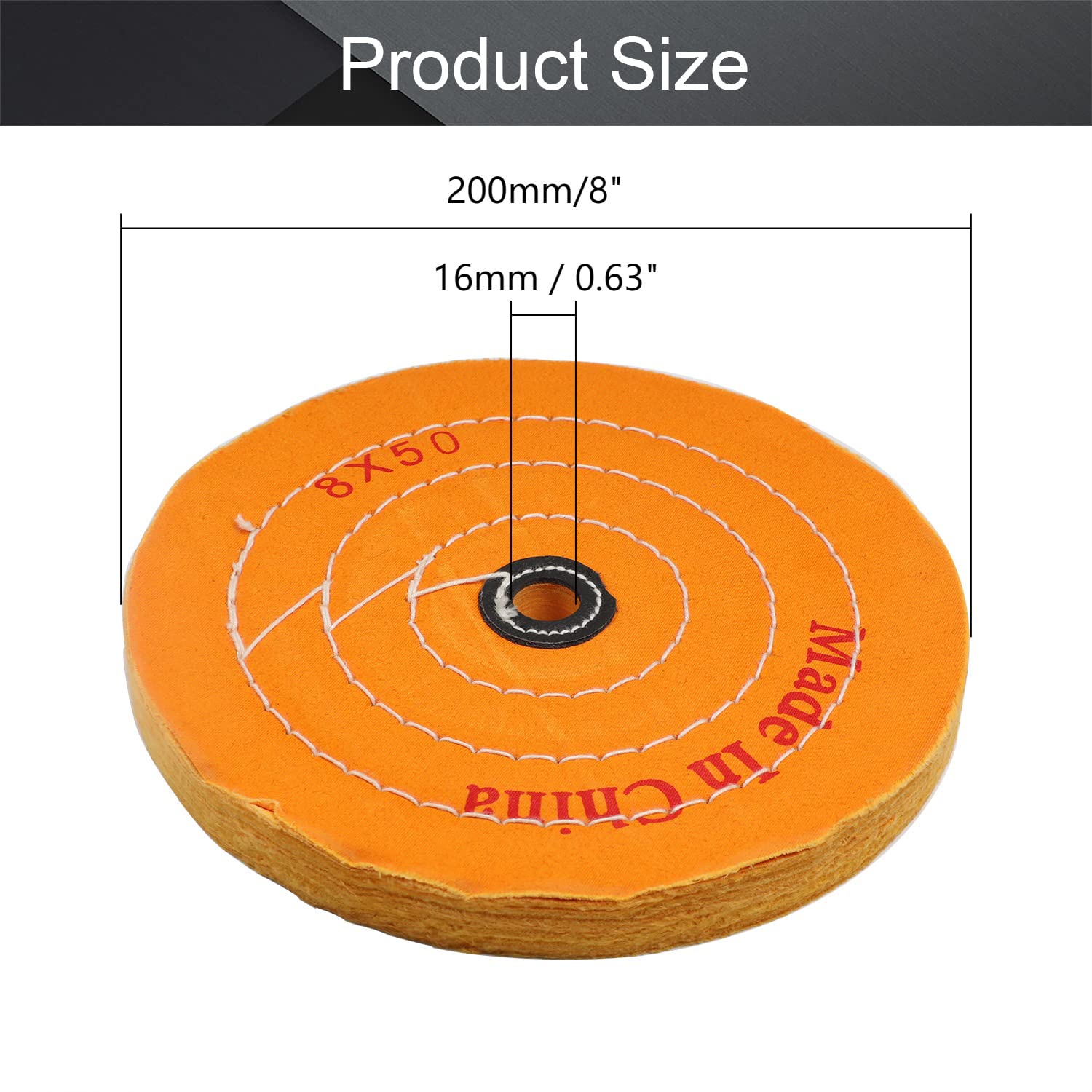 Utoolmart 8 Inch Cotton Buffing Wheel for Bench Grinder - 16mm Arbor Hole - 1pc Polishing Wheel for Metal, Wood & Jewelry - Perfect for DIY Projects & Professional Workshop Use