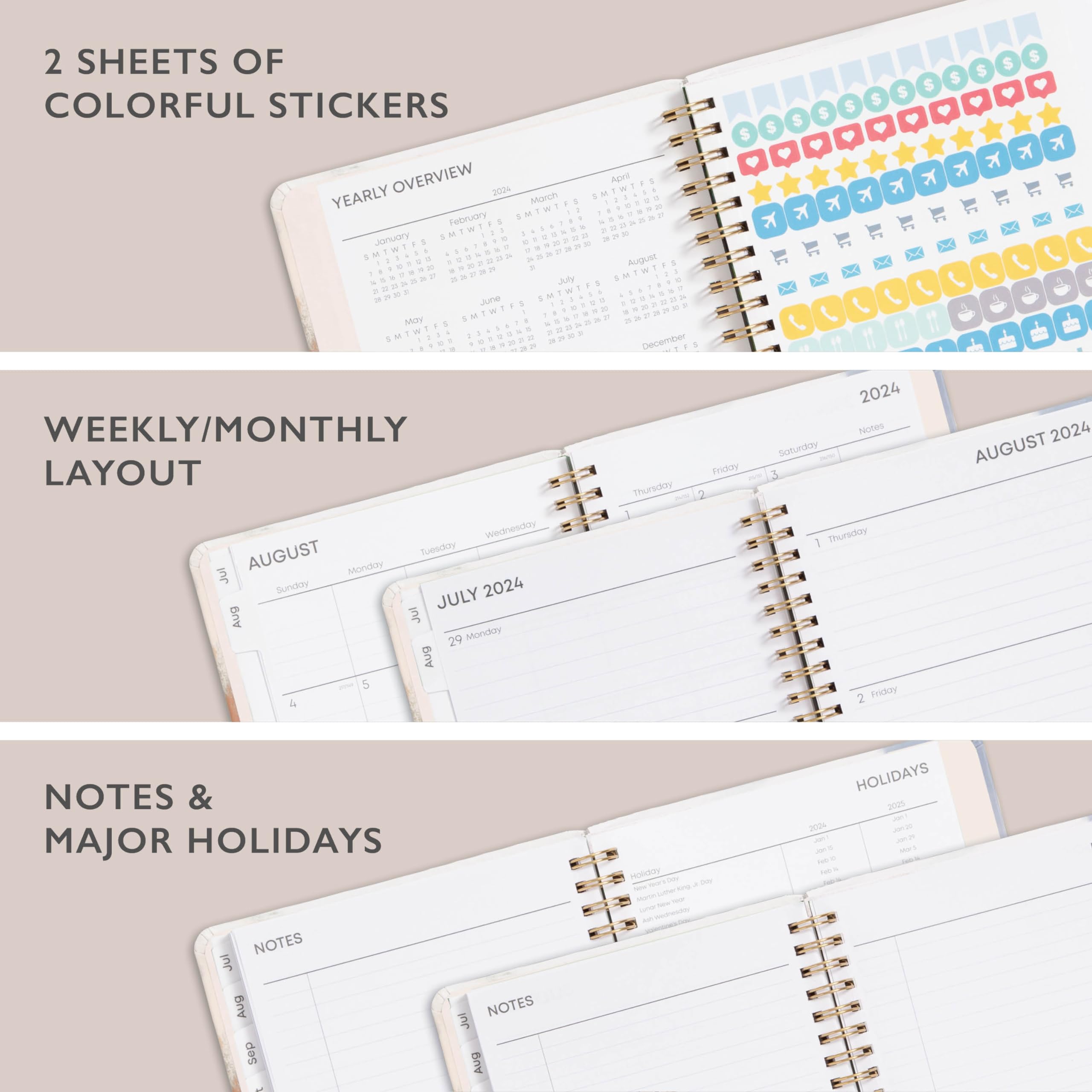 Blue Sky 2024-2025 Academic Planner - Weekly & Monthly Calendar - 5