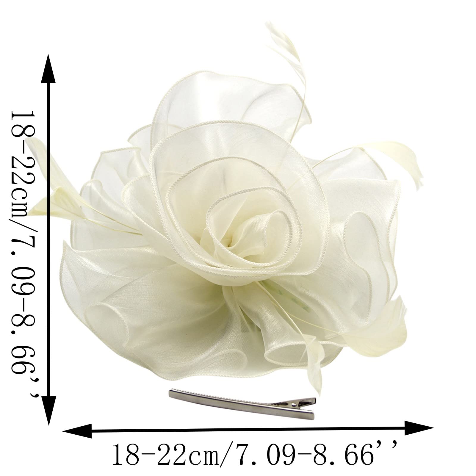 Women's Floral Feather Hair Bands - Elegant Headbands for Weddings, Cocktail Parties & Tea Parties - Thin & Fine Hair Accessories with Mesh Design