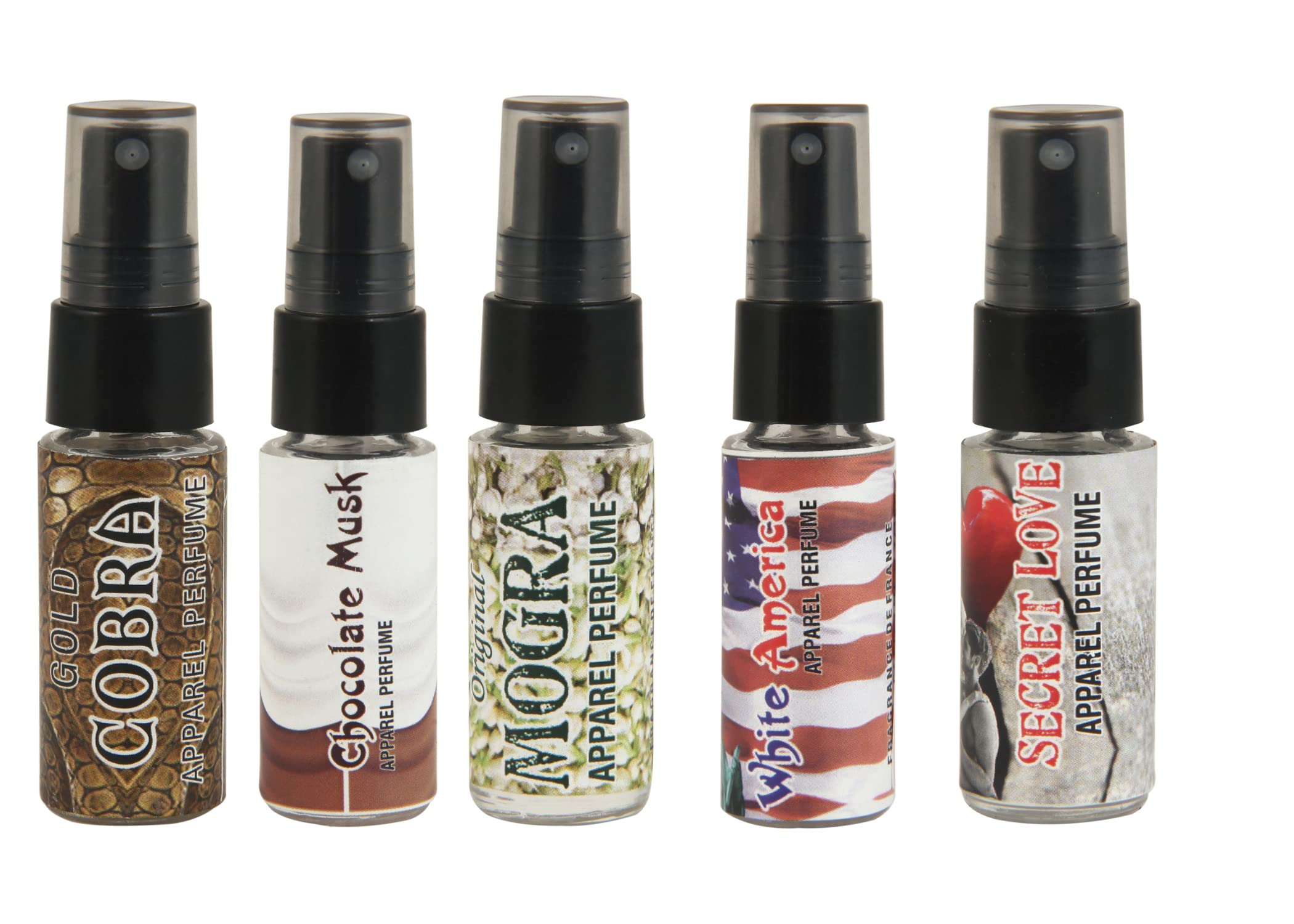 SYSPRO 3 ML Combo Perfume Set - Cobra, Chocolate Musk, Sukhad, White America & Secret Love Fragrances | Long Lasting Attar Perfume for Men & Women | Perfect for Valentine's Day, Raksha Bandhan & Special Occasions | 5 pc Gift Set