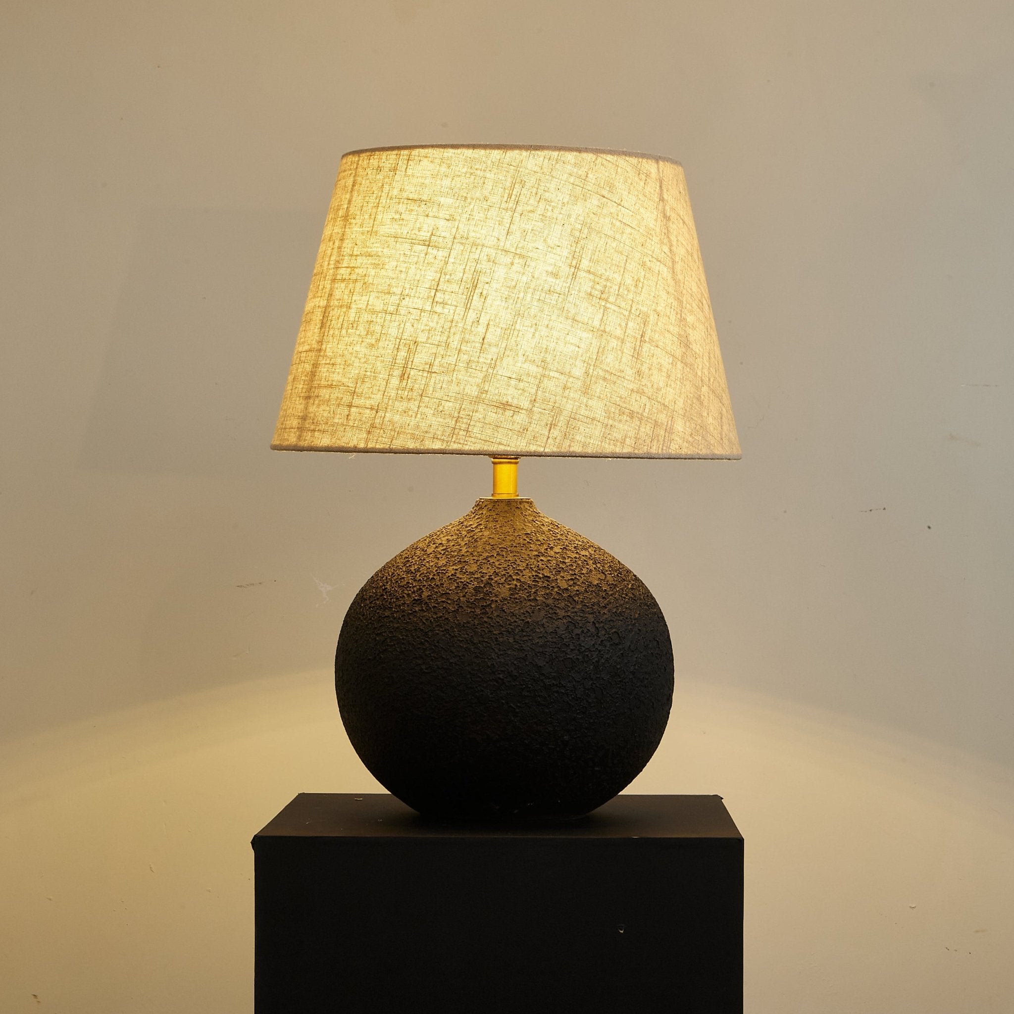 Terra Noir Textured Table Lamp - Modern Decorative Lighting for Living Room, Bedroom & Office - Perfect for Ambient & Accent Lighting